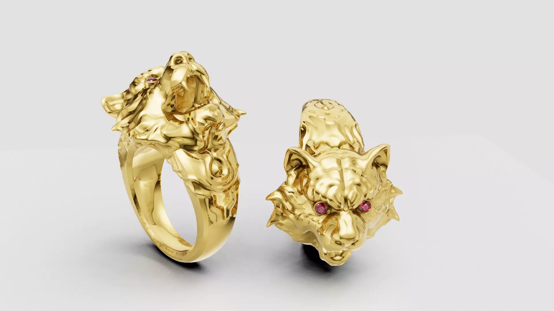 wolf head ring 3D printable model 3D print model