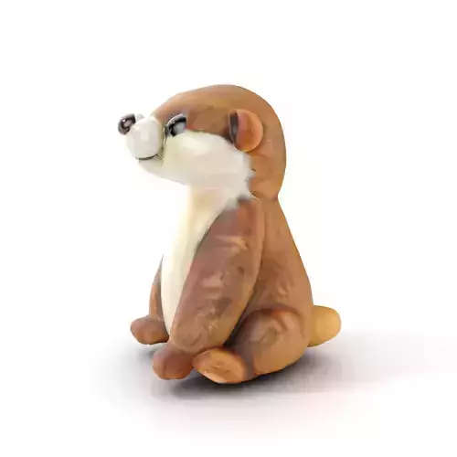Cute Otter Plush Toy Model Pack Low-poly 3D model
