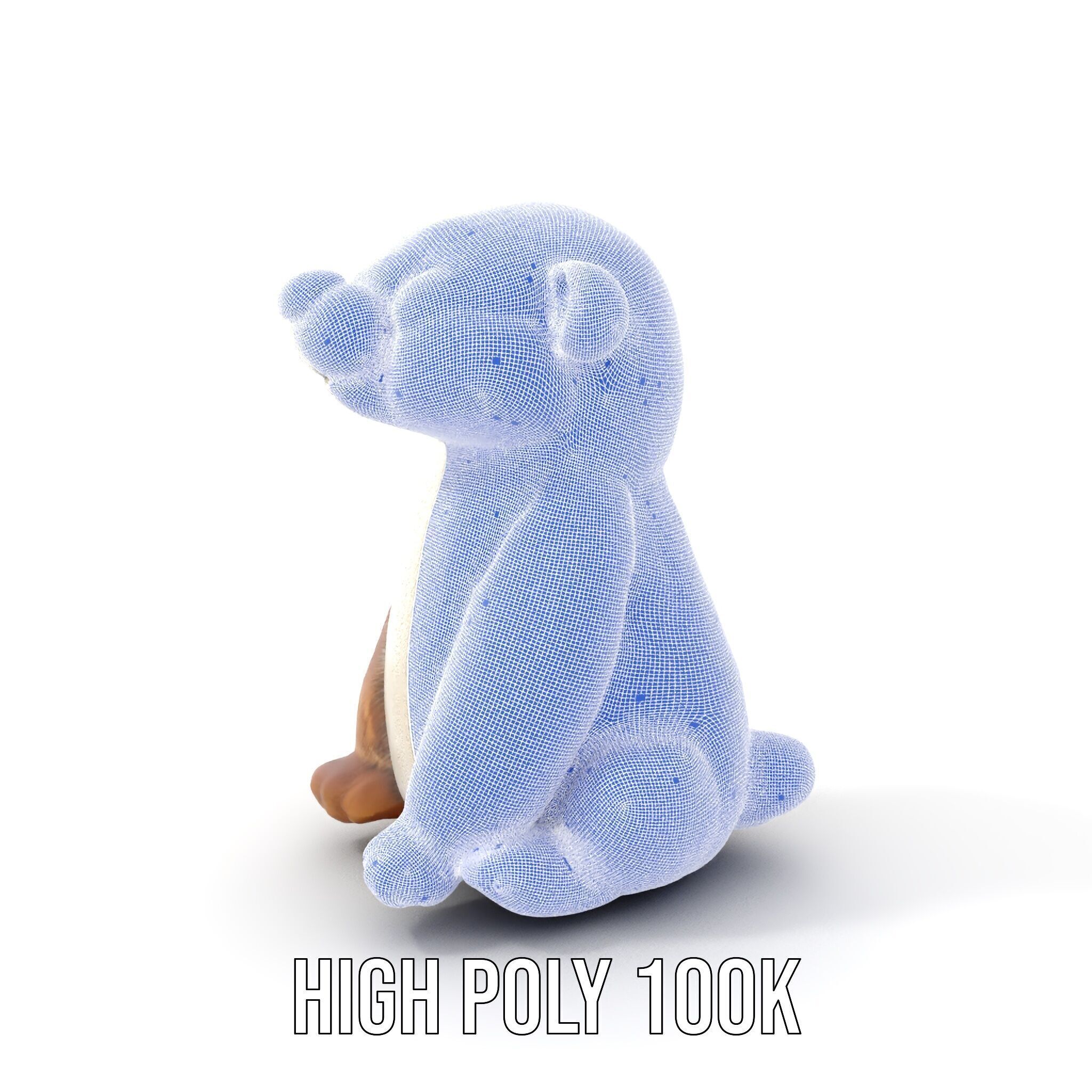 Cute Otter Plush Toy Model Pack Low-poly 3D model_4