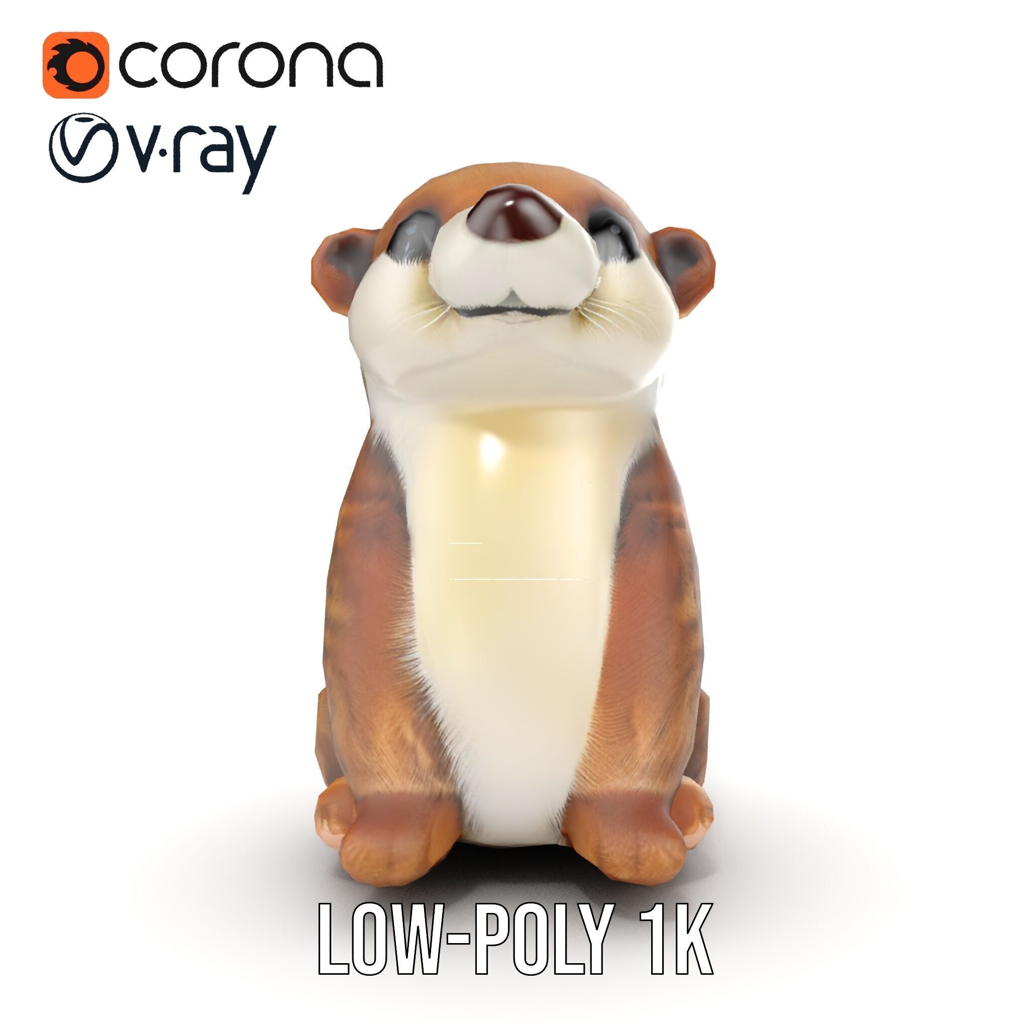 Cute Otter Plush Toy Model Pack Low-poly 3D model_21