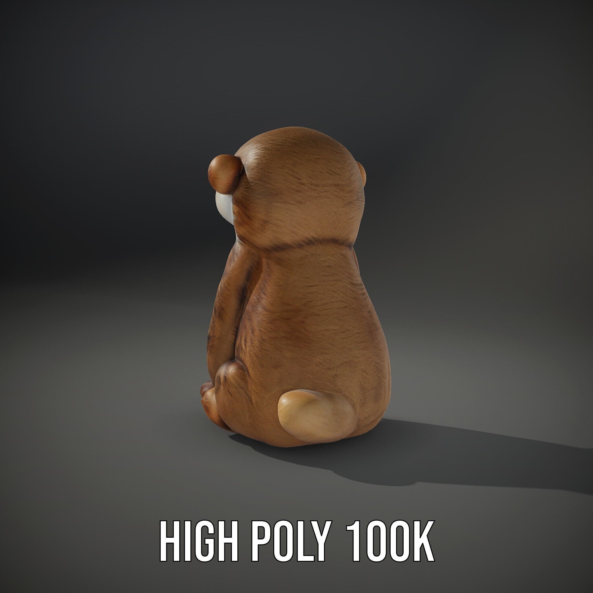 Cute Otter Plush Toy Model Pack Low-poly 3D model_8