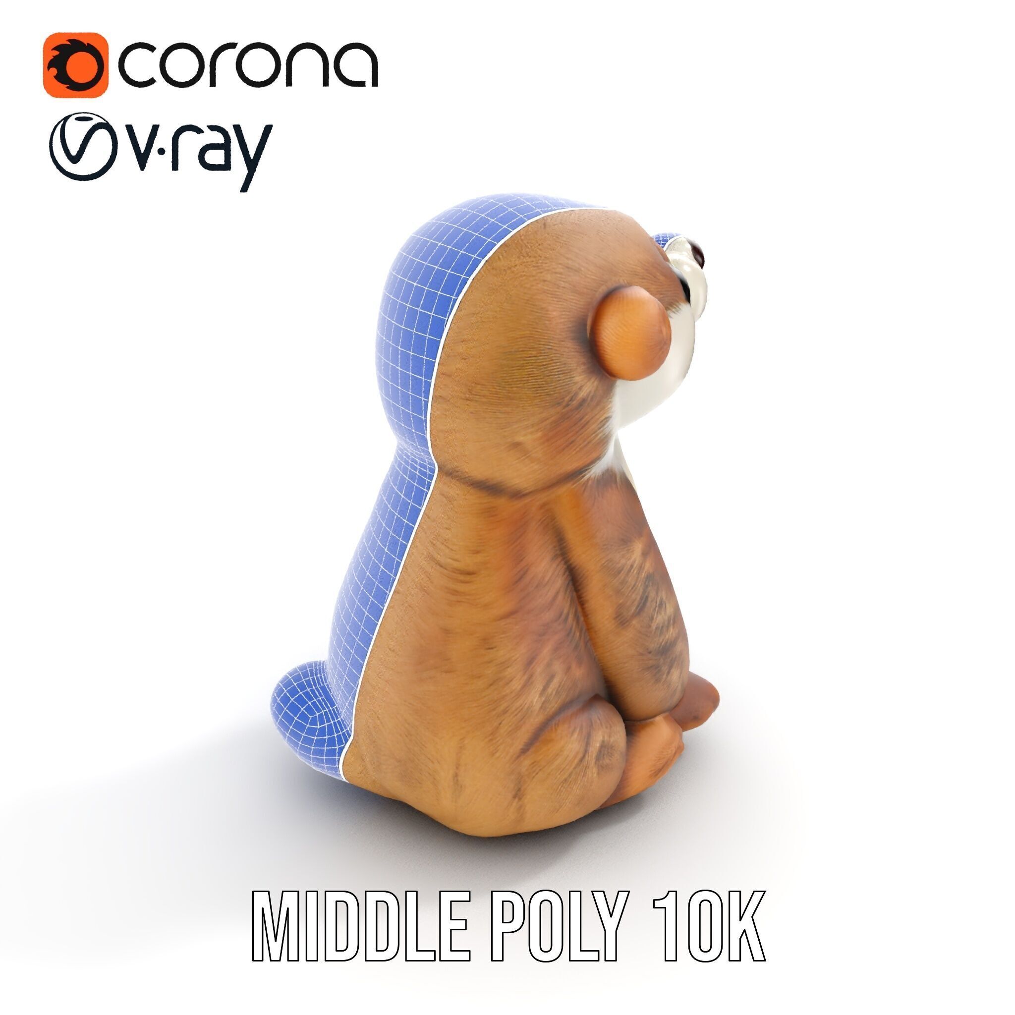 Cute Otter Plush Toy Model Pack Low-poly 3D model_17