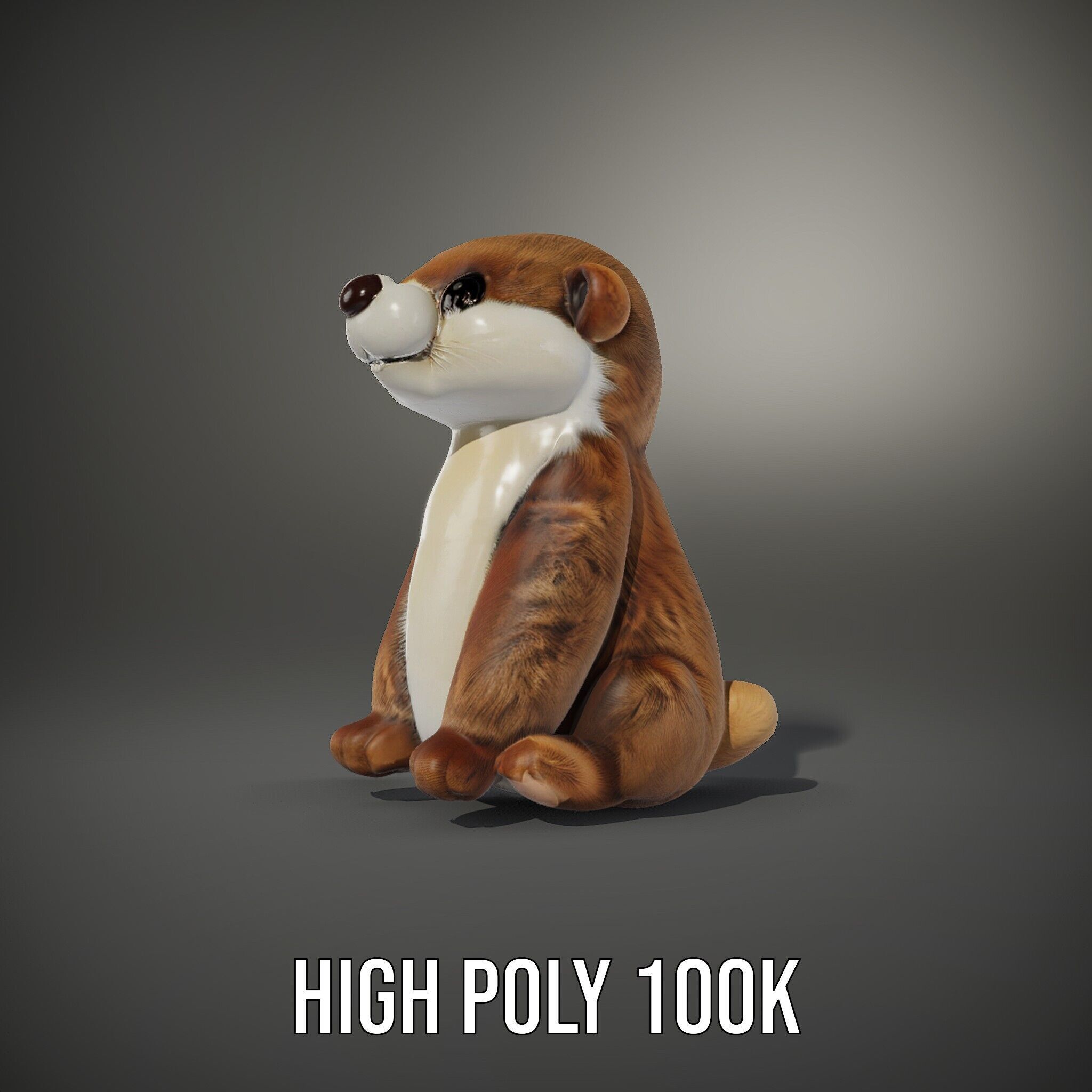 Cute Otter Plush Toy Model Pack Low-poly 3D model_14