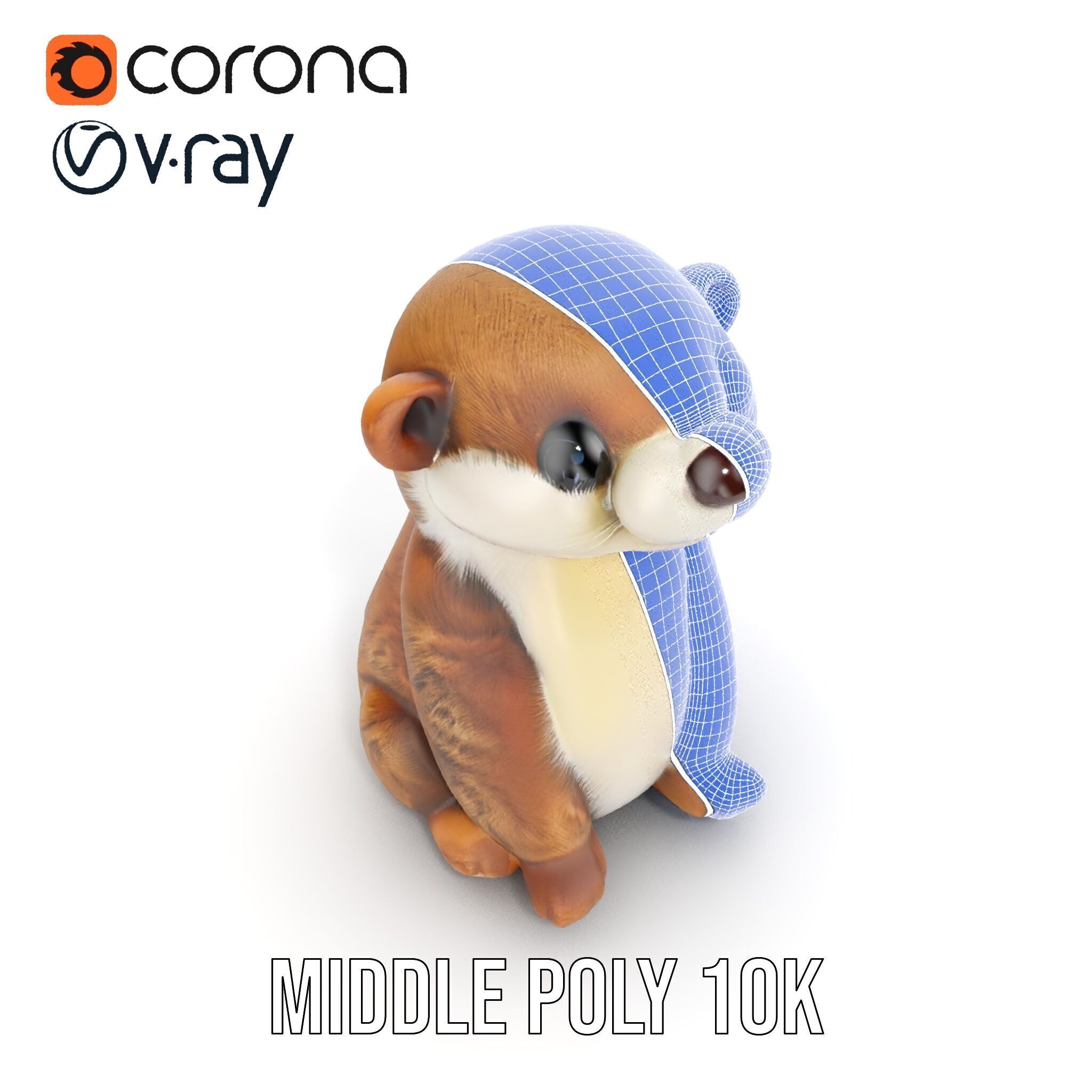 Cute Otter Plush Toy Model Pack Low-poly 3D model_15