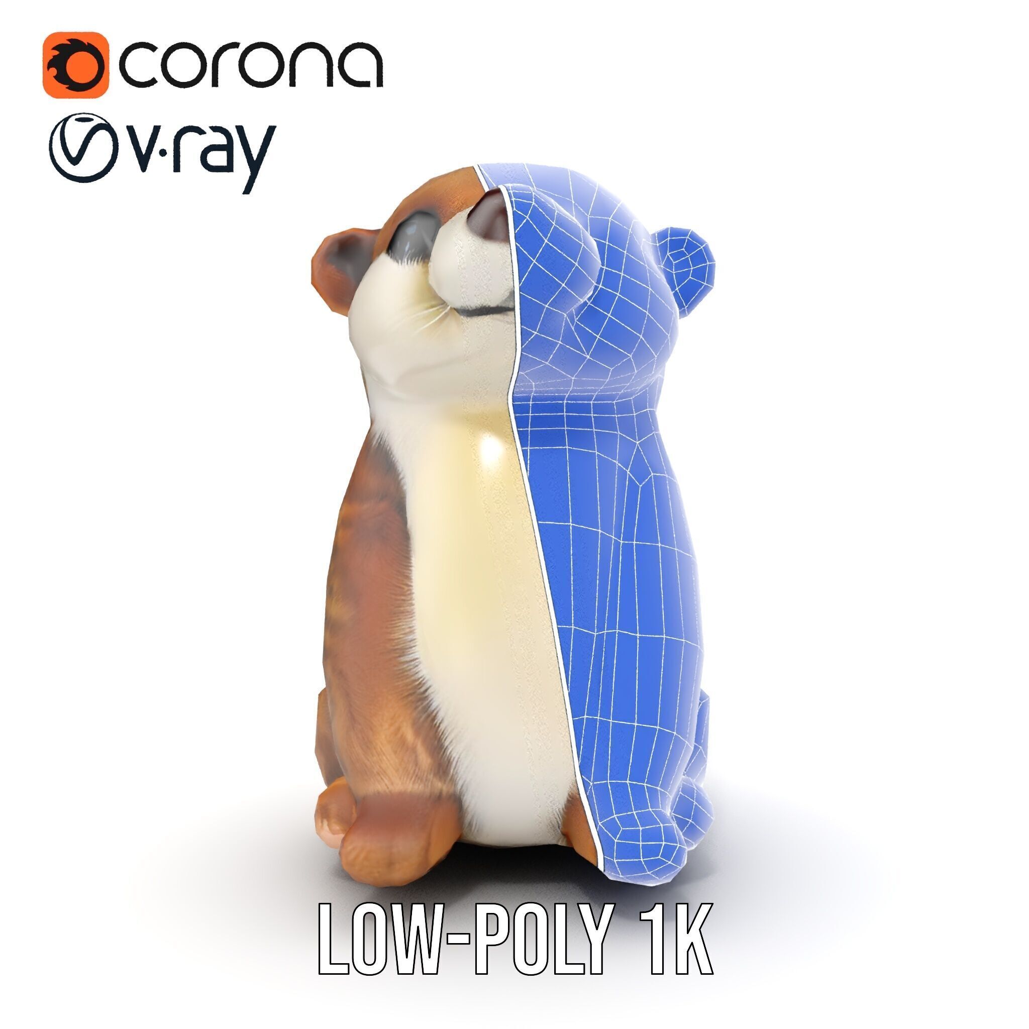 Cute Otter Plush Toy Model Pack Low-poly 3D model_27