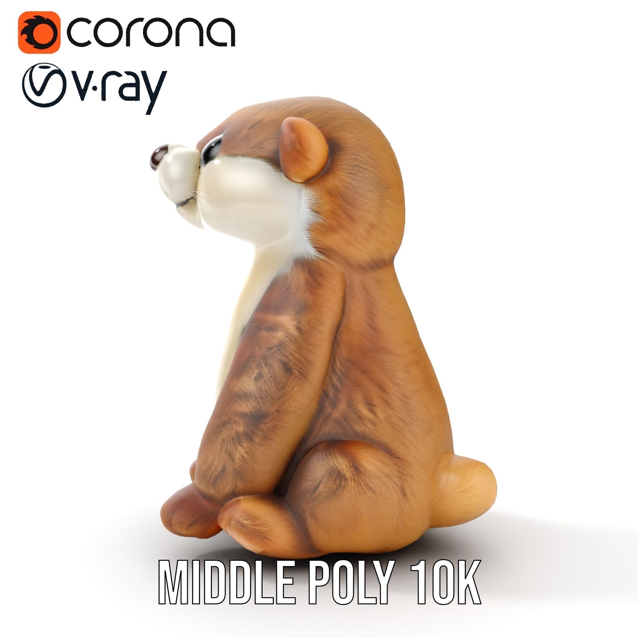 Cute Otter Plush Toy Model Pack Low-poly 3D model_23