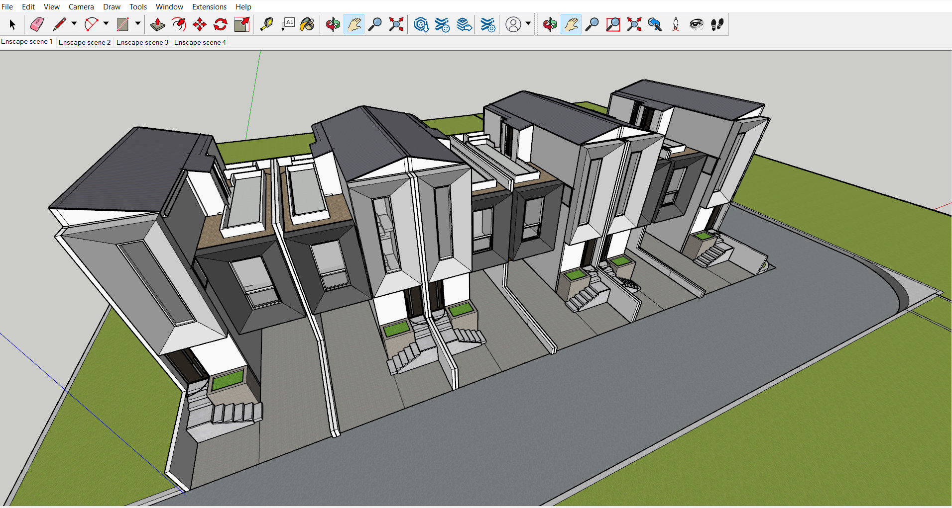 Modern House 3D Model 5 5 x 17 Meters Skp Lumion and DWG Files 3D model_6