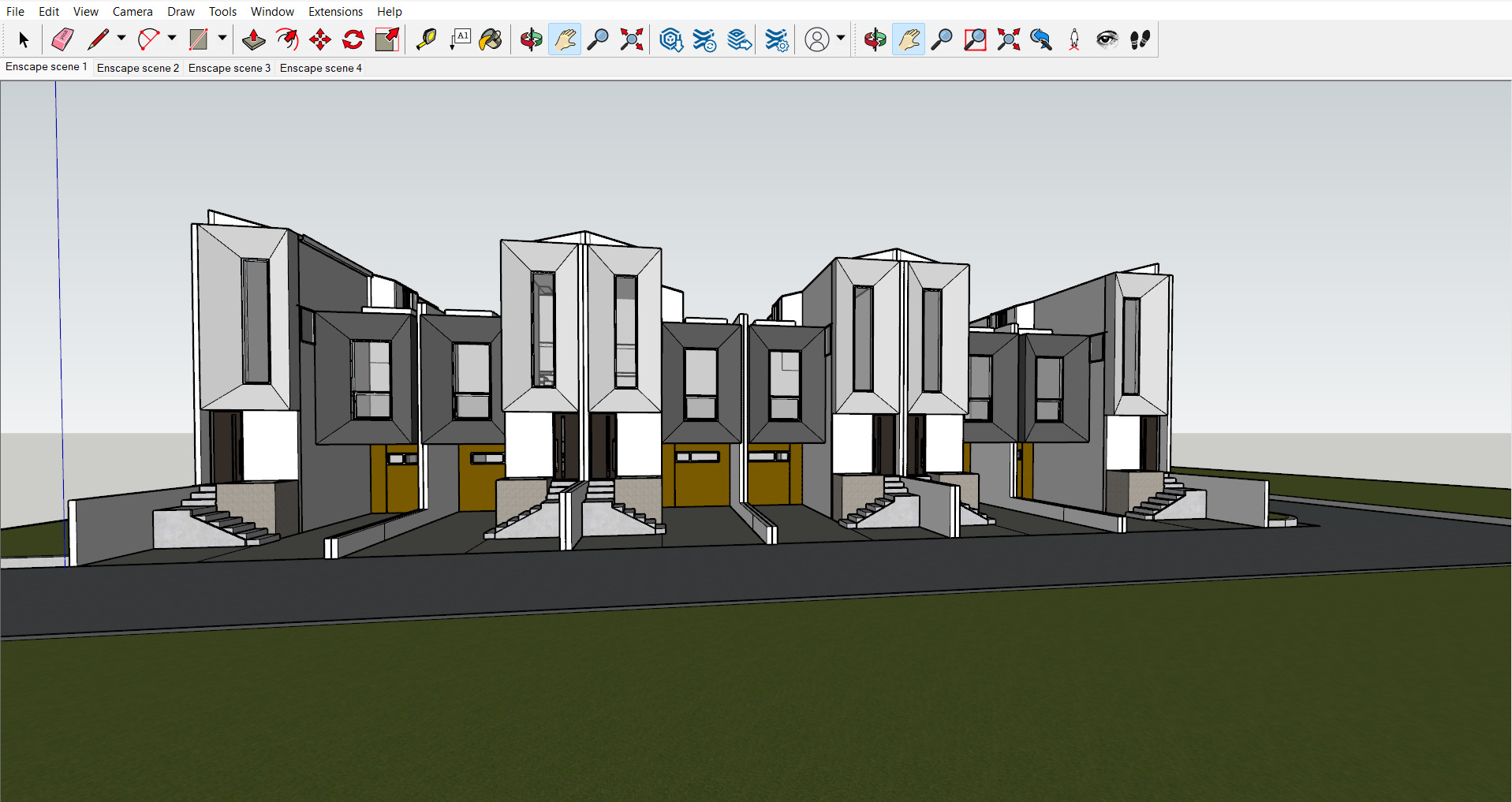 Modern House 3D Model 5 5 x 17 Meters Skp Lumion and DWG Files 3D model_5