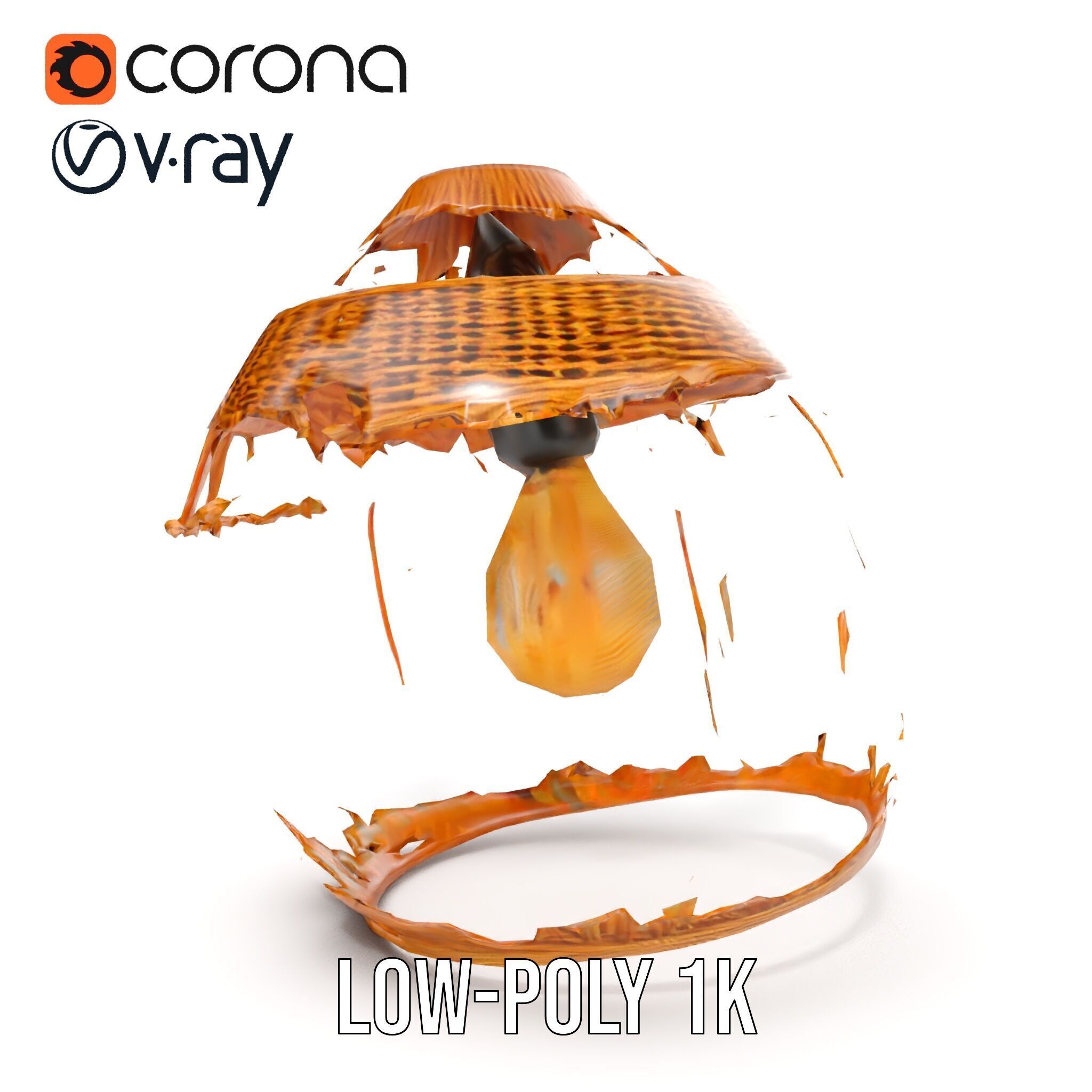 Wicker Basket Pendant Light Model Pack for Interiors Low-poly 3D model_17