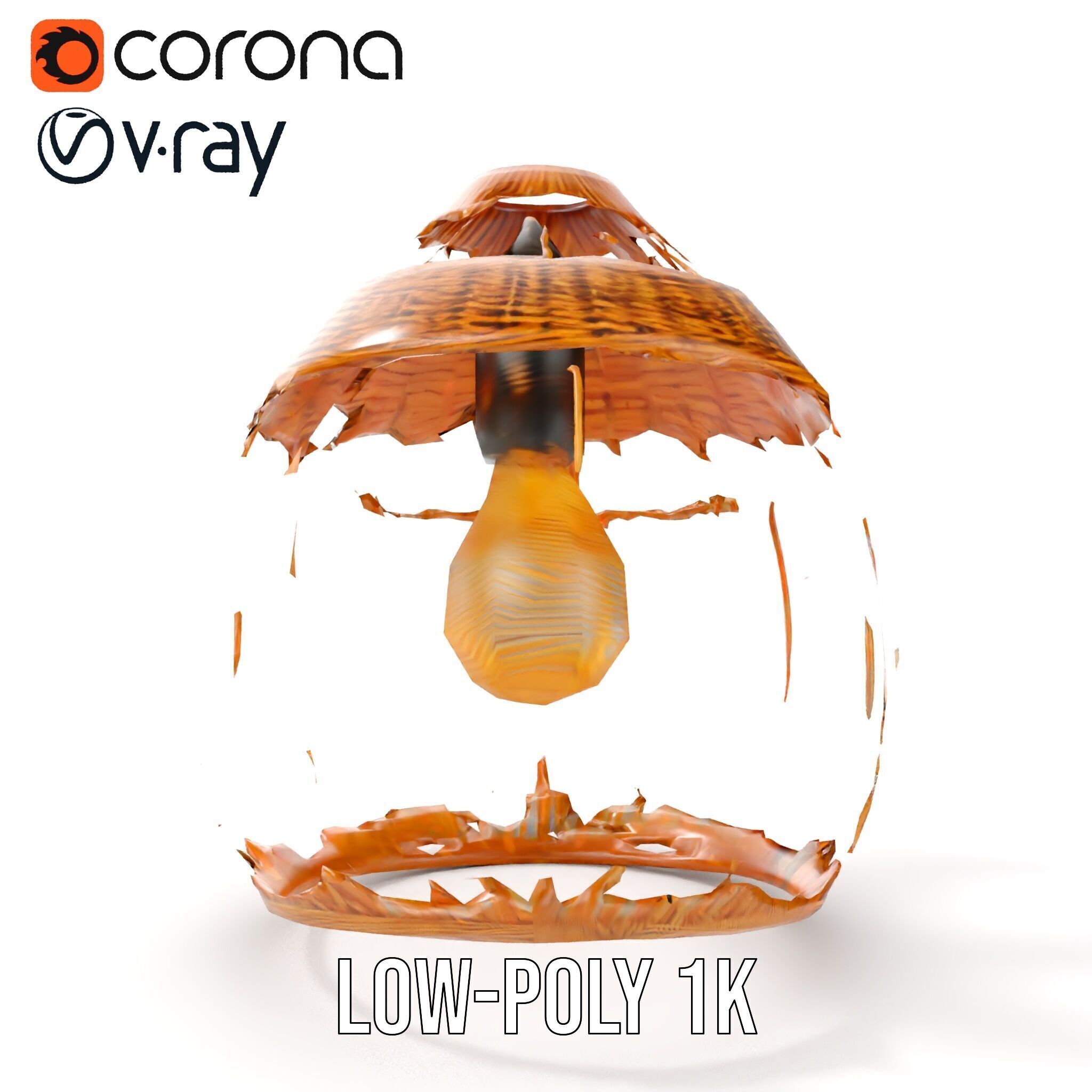 Wicker Basket Pendant Light Model Pack for Interiors Low-poly 3D model_23