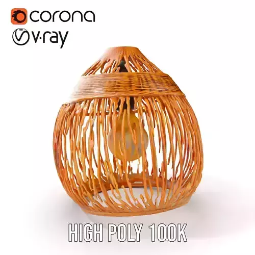 Wicker Basket Pendant Light Model Pack for Interiors Low-poly 3D model