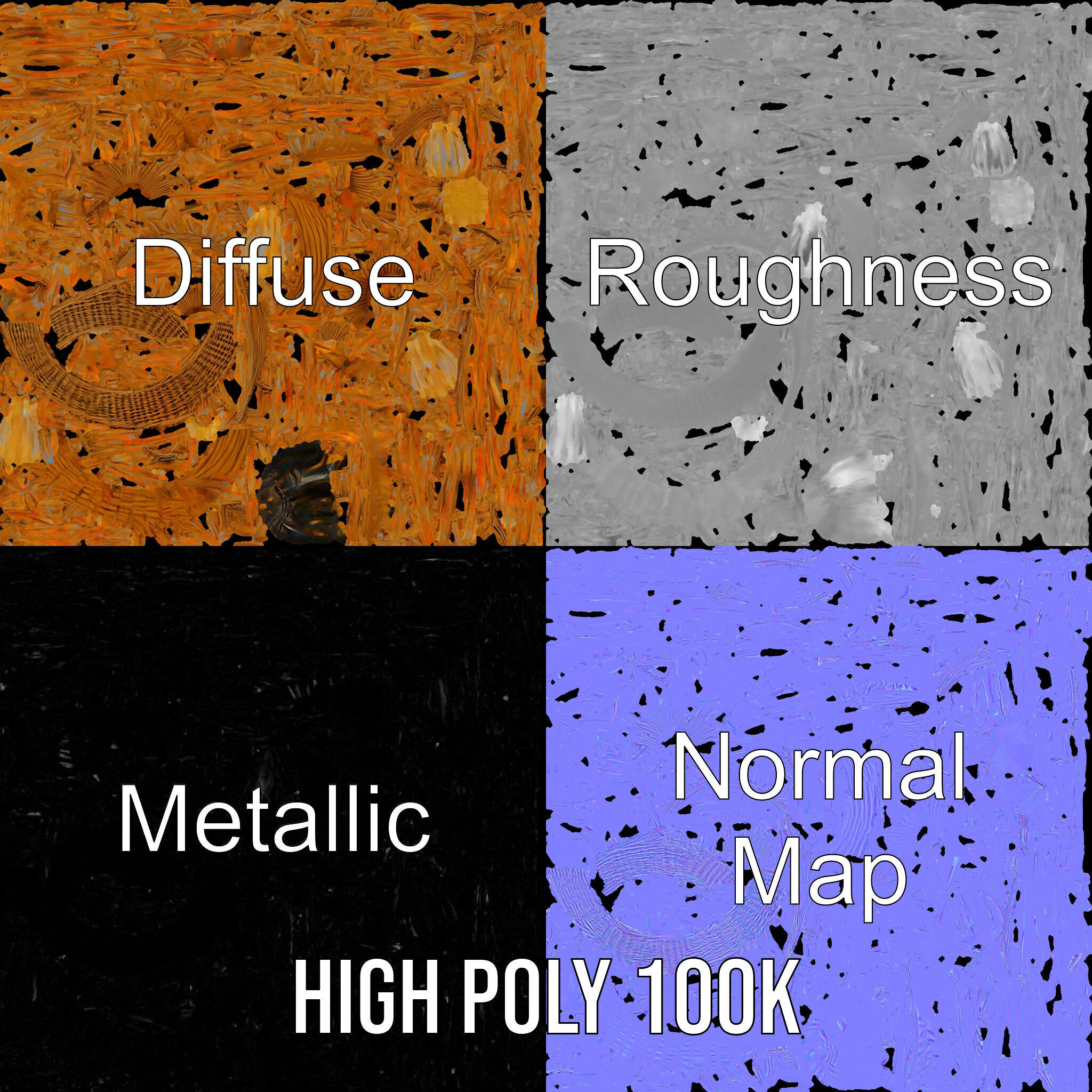 Wicker Basket Pendant Light Model Pack for Interiors Low-poly 3D model_3