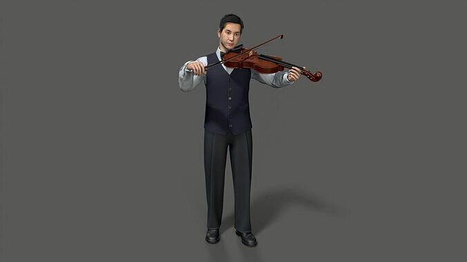 violiniset Low-poly 3D model
