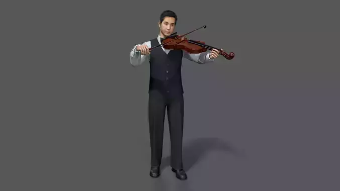 violiniset Low-poly 3D model