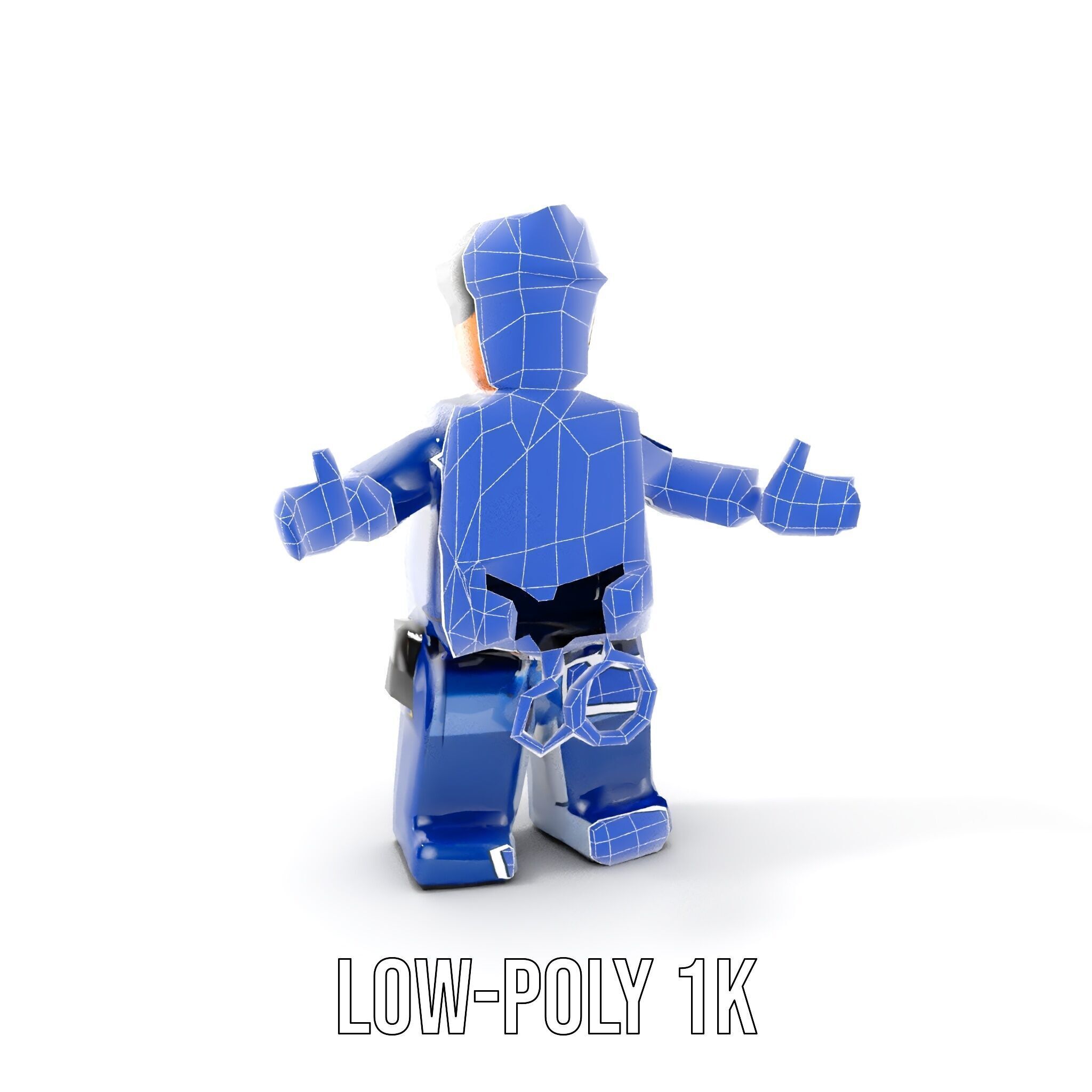 Cartoony Police Officer Rigged and Animated D Character Model Low-poly 3D model_10