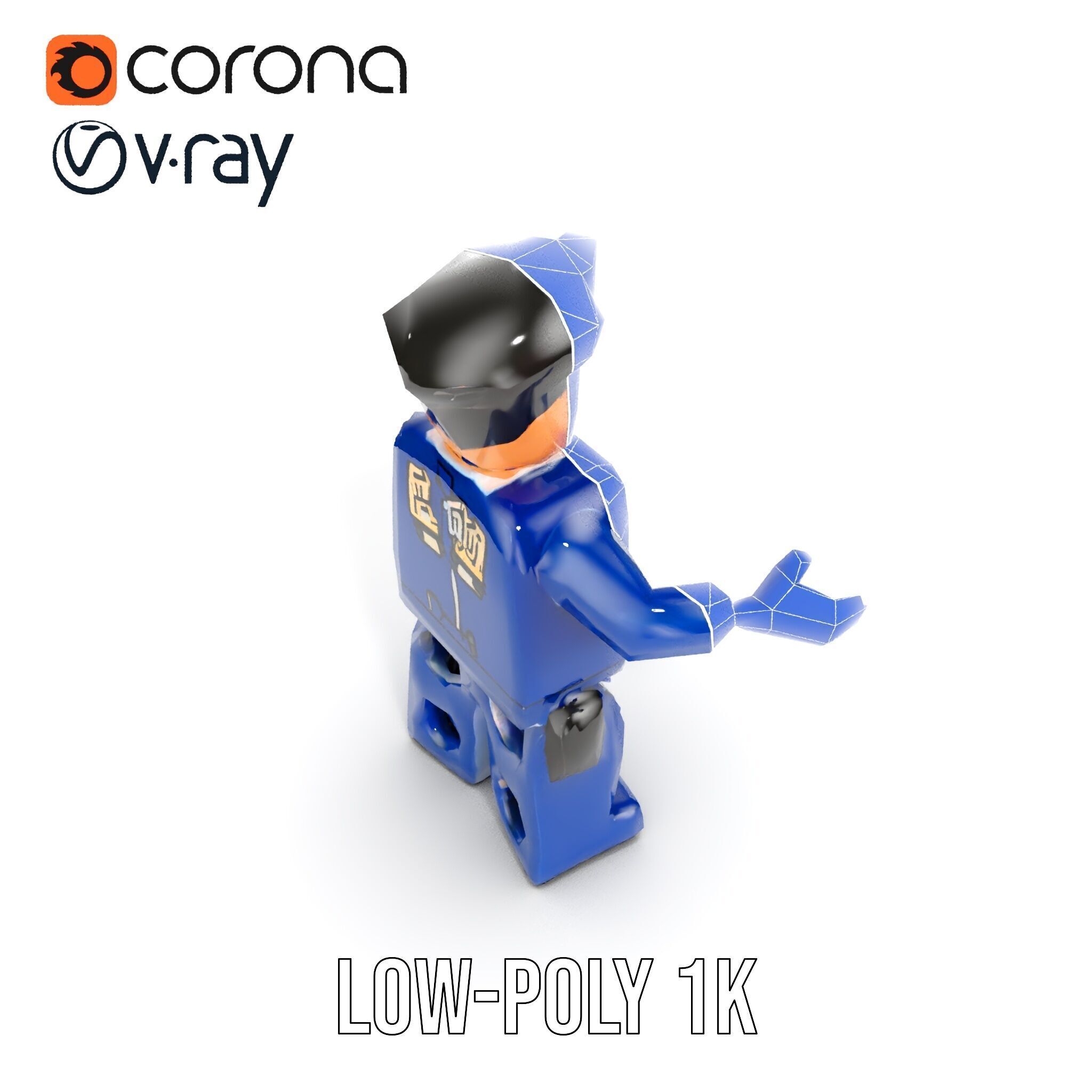 Cartoony Police Officer Rigged and Animated D Character Model Low-poly 3D model_24