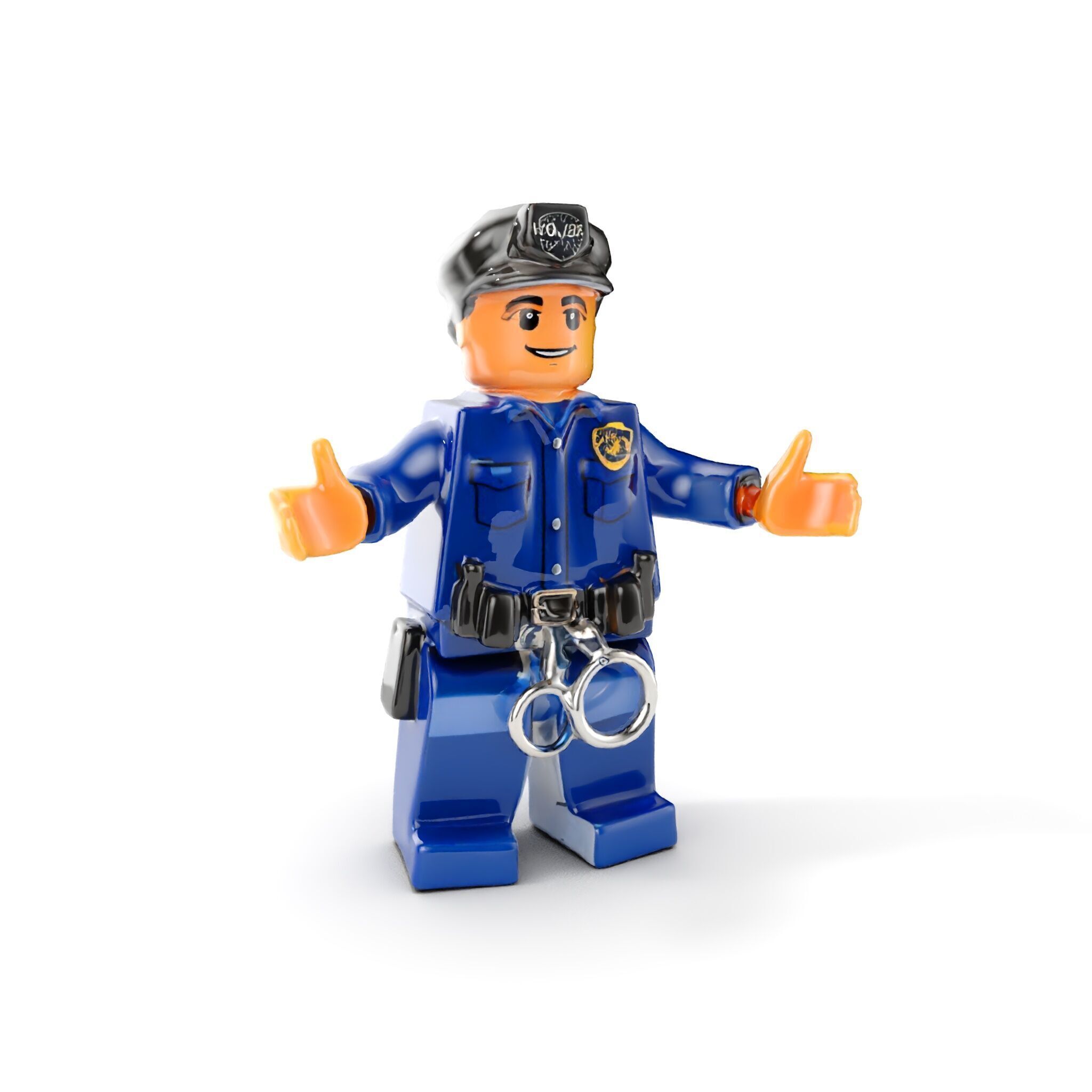 Cartoony Police Officer Rigged and Animated D Character Model Low-poly 3D model_15