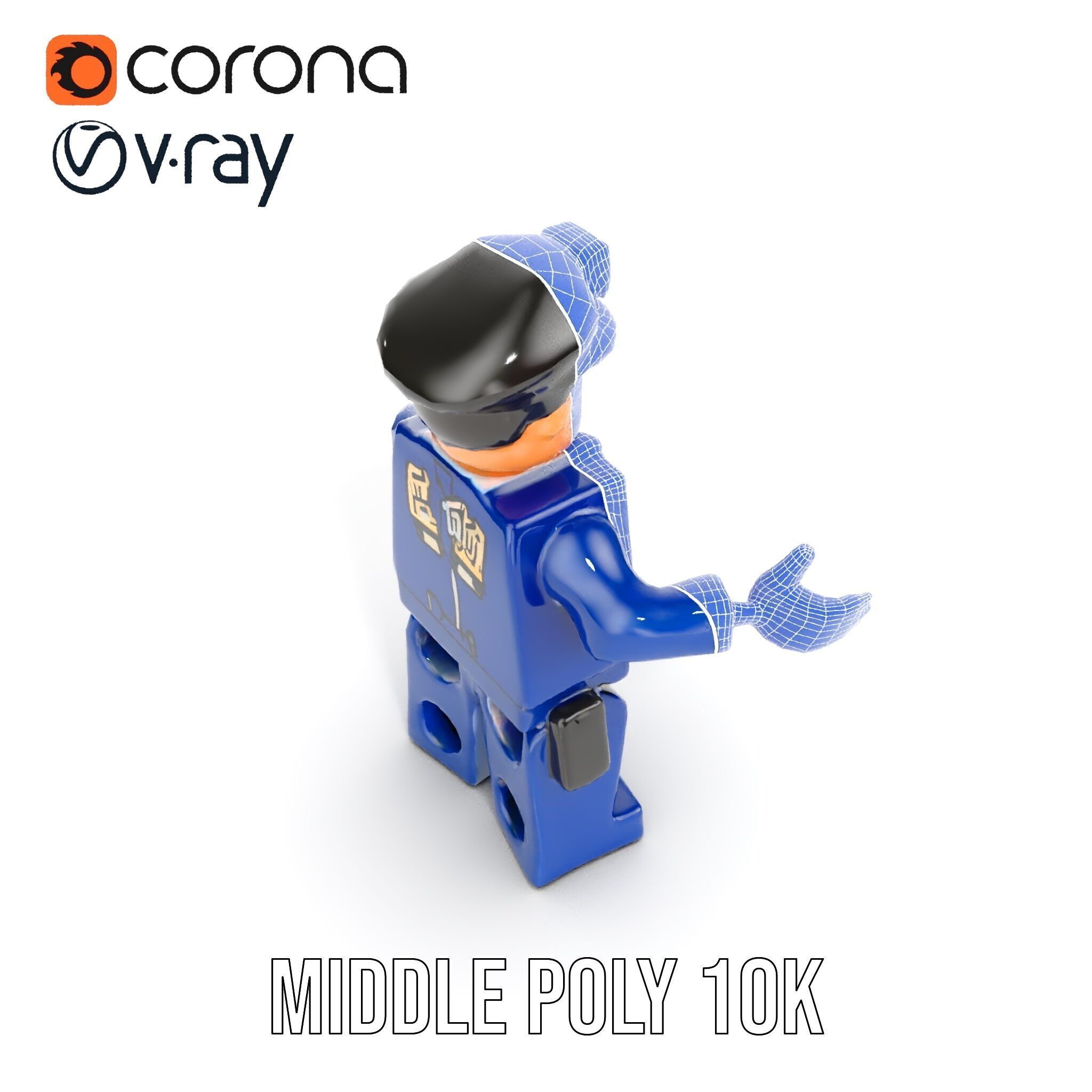 Cartoony Police Officer Rigged and Animated D Character Model Low-poly 3D model_25