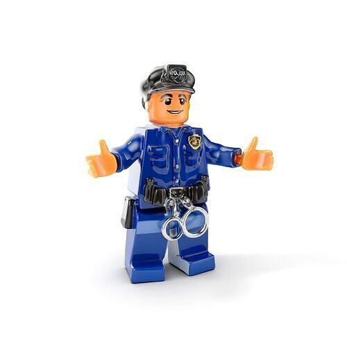 Cartoony Police Officer Rigged and Animated D Character Model Low-poly 3D model