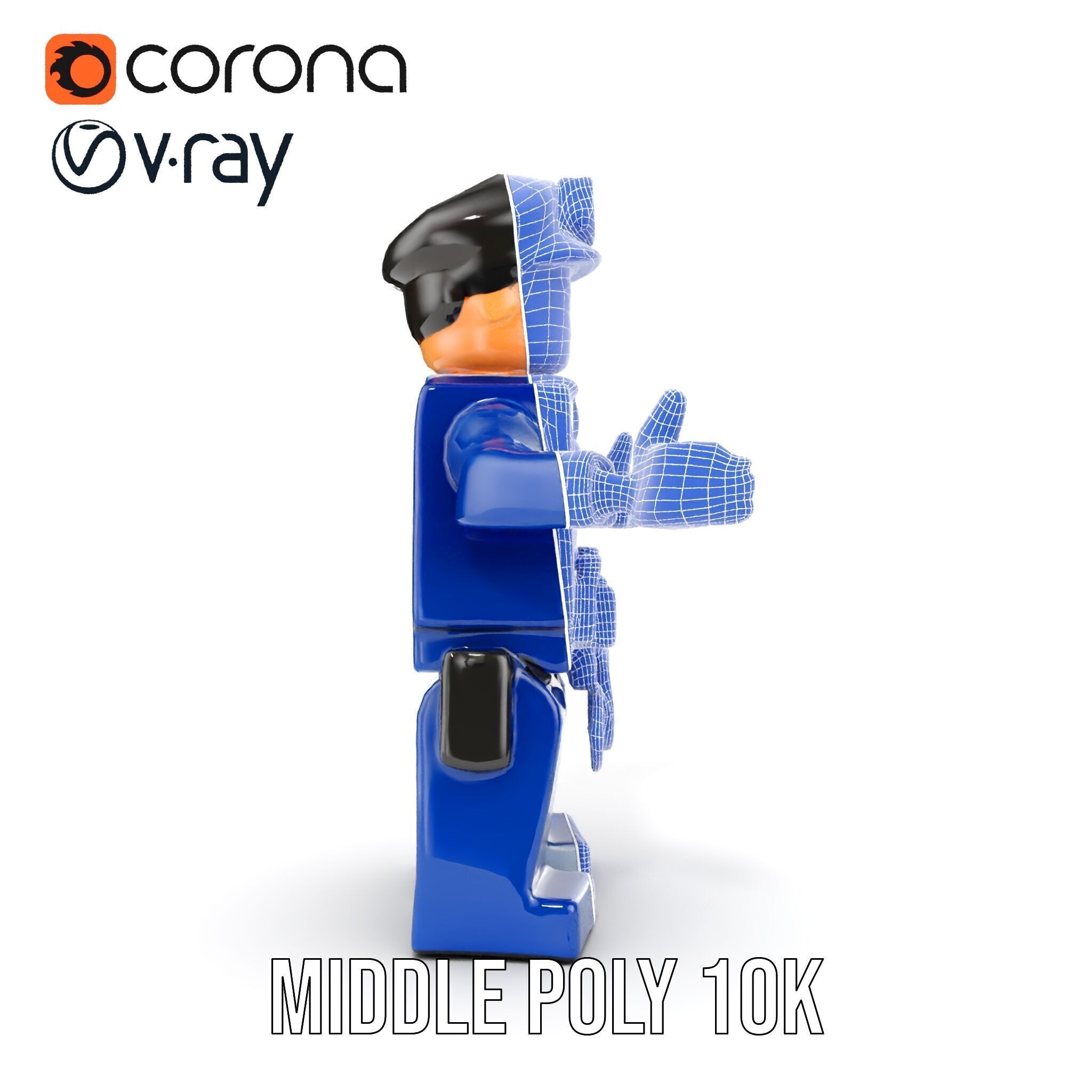 Cartoony Police Officer Rigged and Animated D Character Model Low-poly 3D model_23