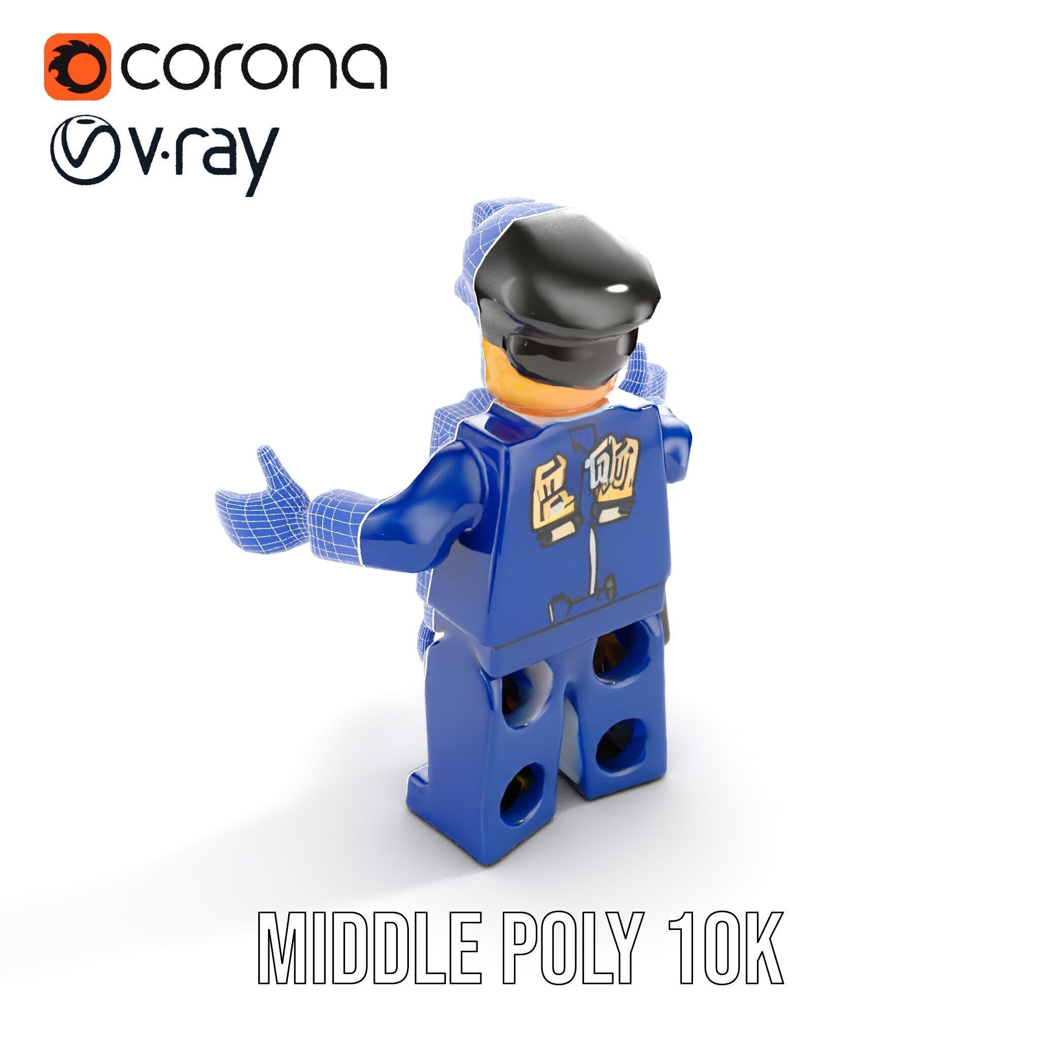 Cartoony Police Officer Rigged and Animated D Character Model Low-poly 3D model_33