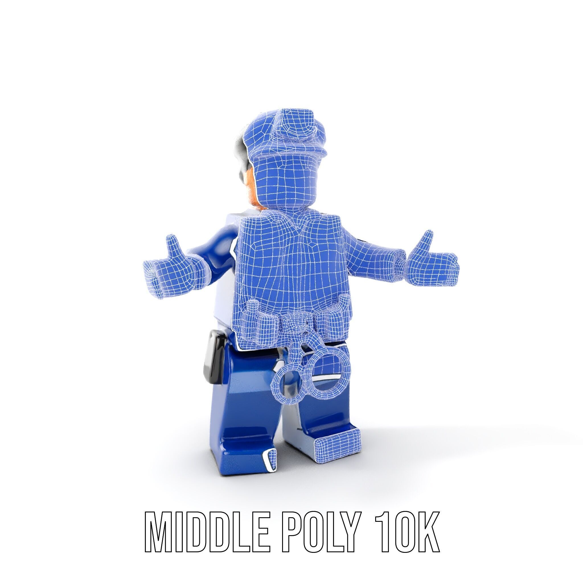 Cartoony Police Officer Rigged and Animated D Character Model Low-poly 3D model_28