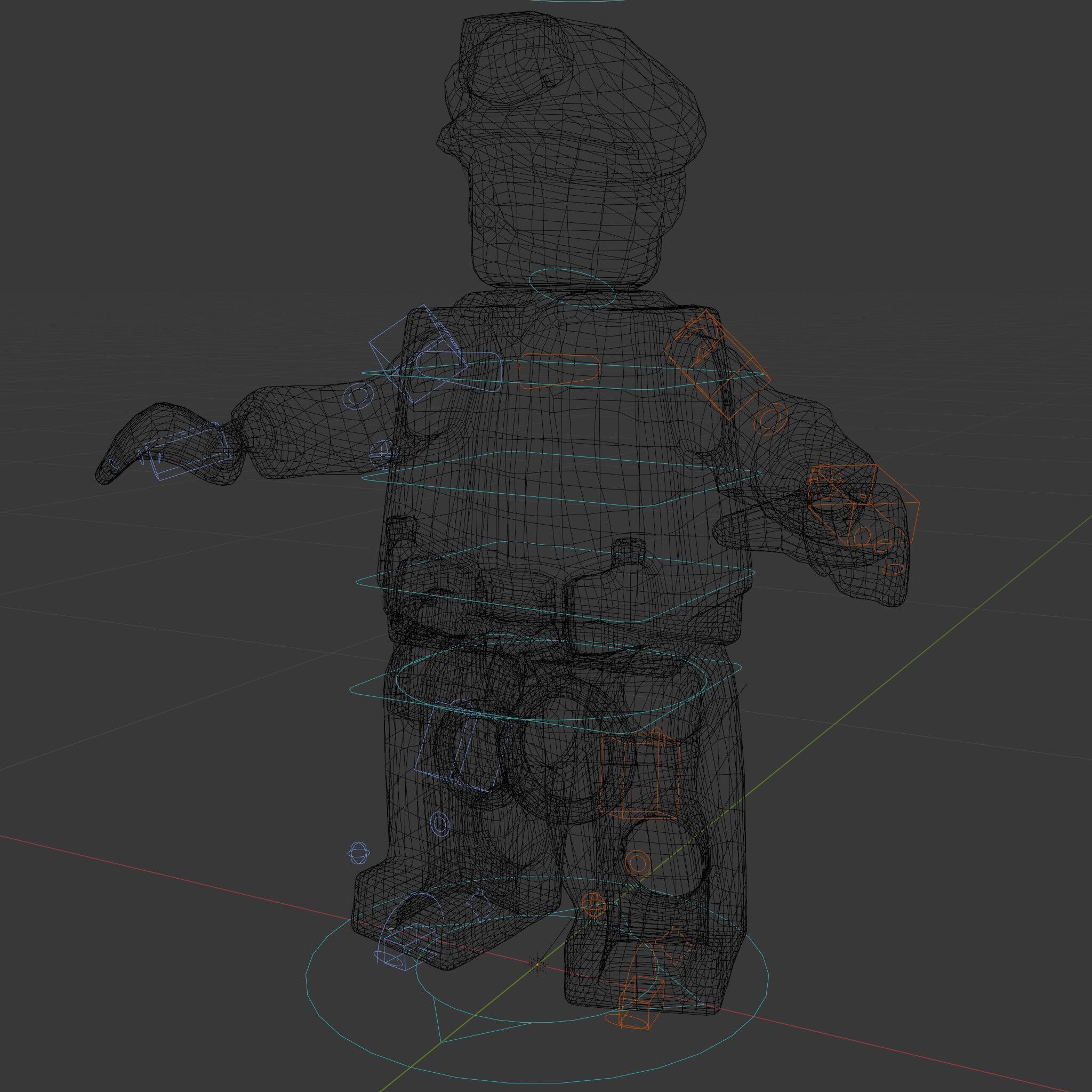 Cartoony Police Officer Rigged and Animated D Character Model Low-poly 3D model_9
