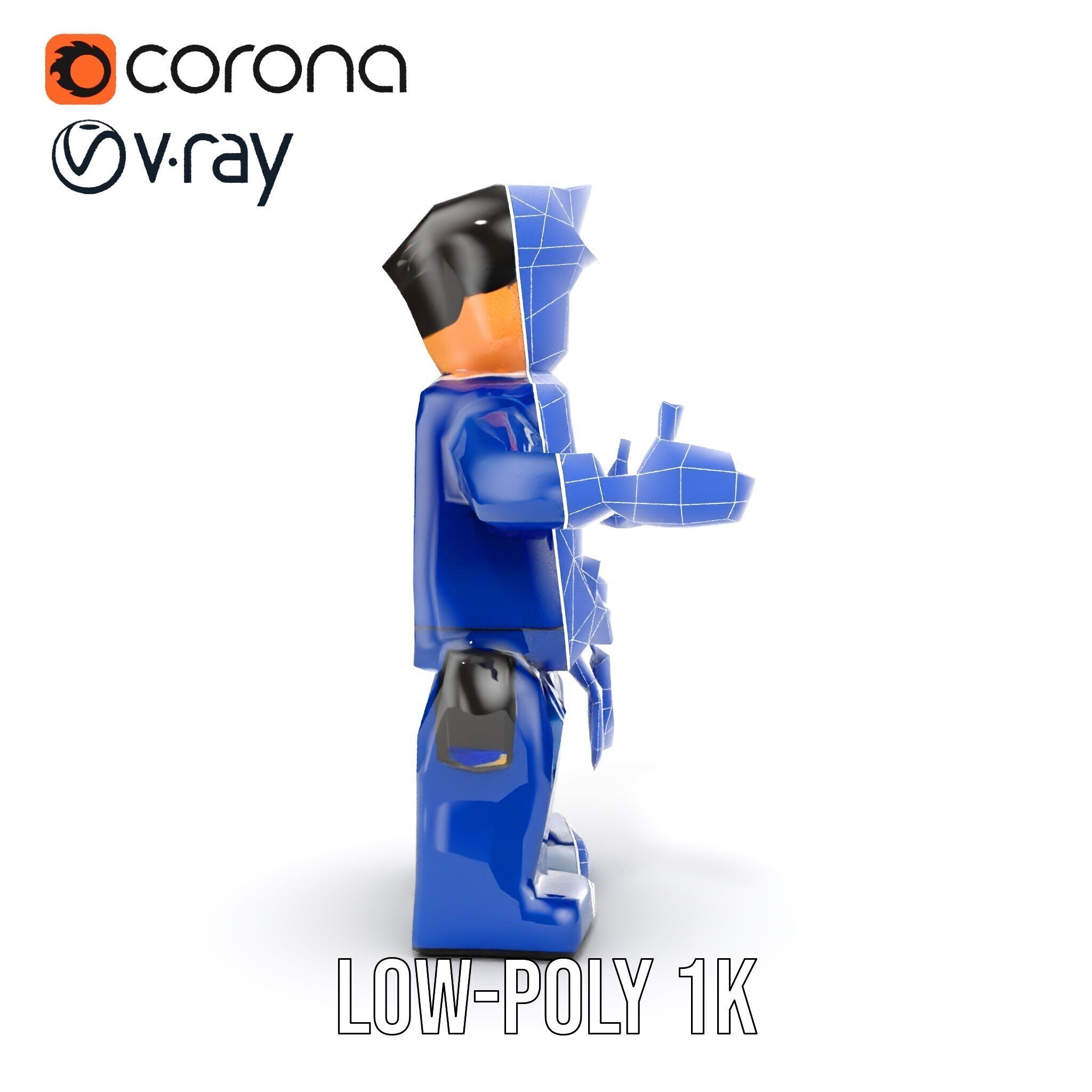 Cartoony Police Officer Rigged and Animated D Character Model Low-poly 3D model_32