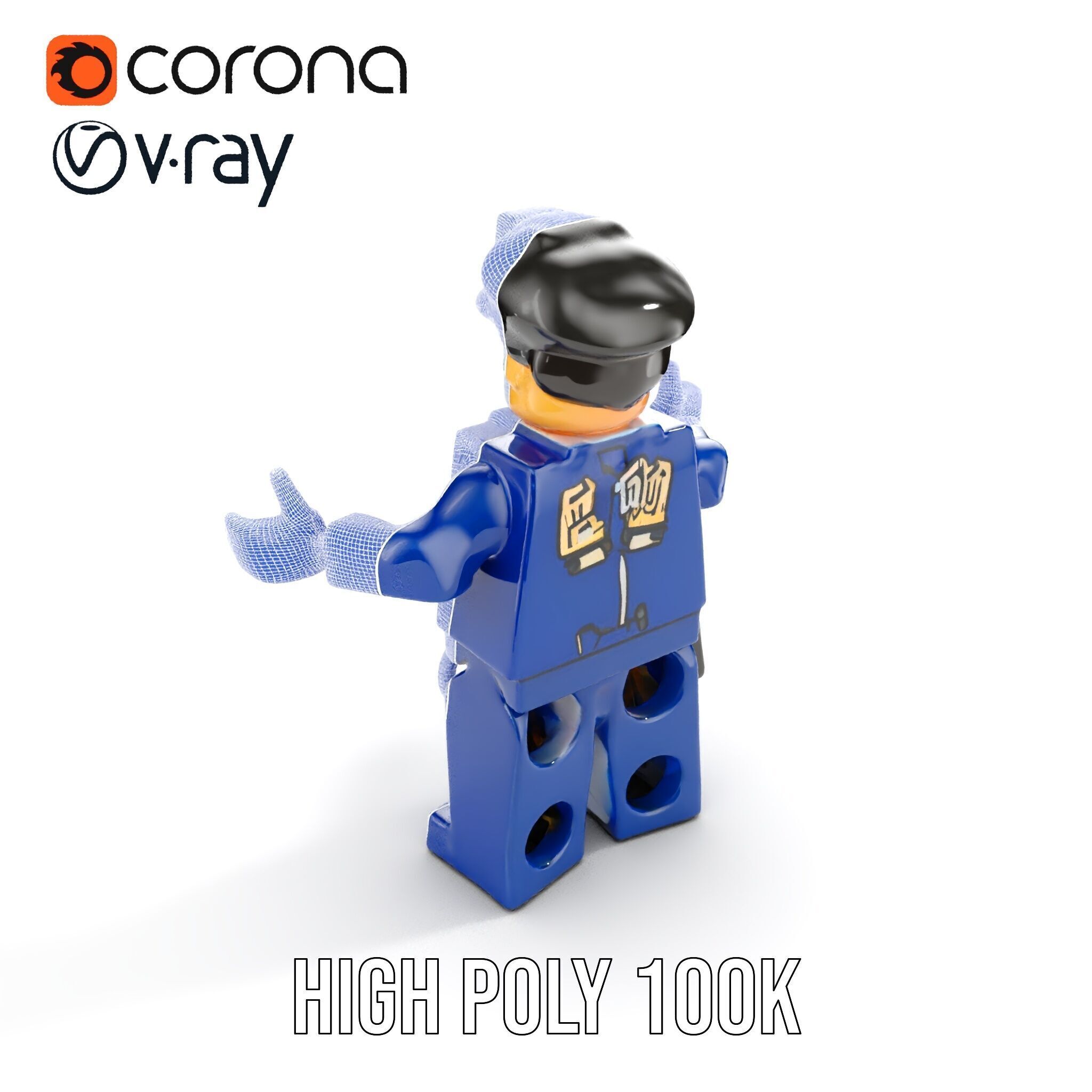 Cartoony Police Officer Rigged and Animated D Character Model Low-poly 3D model_30