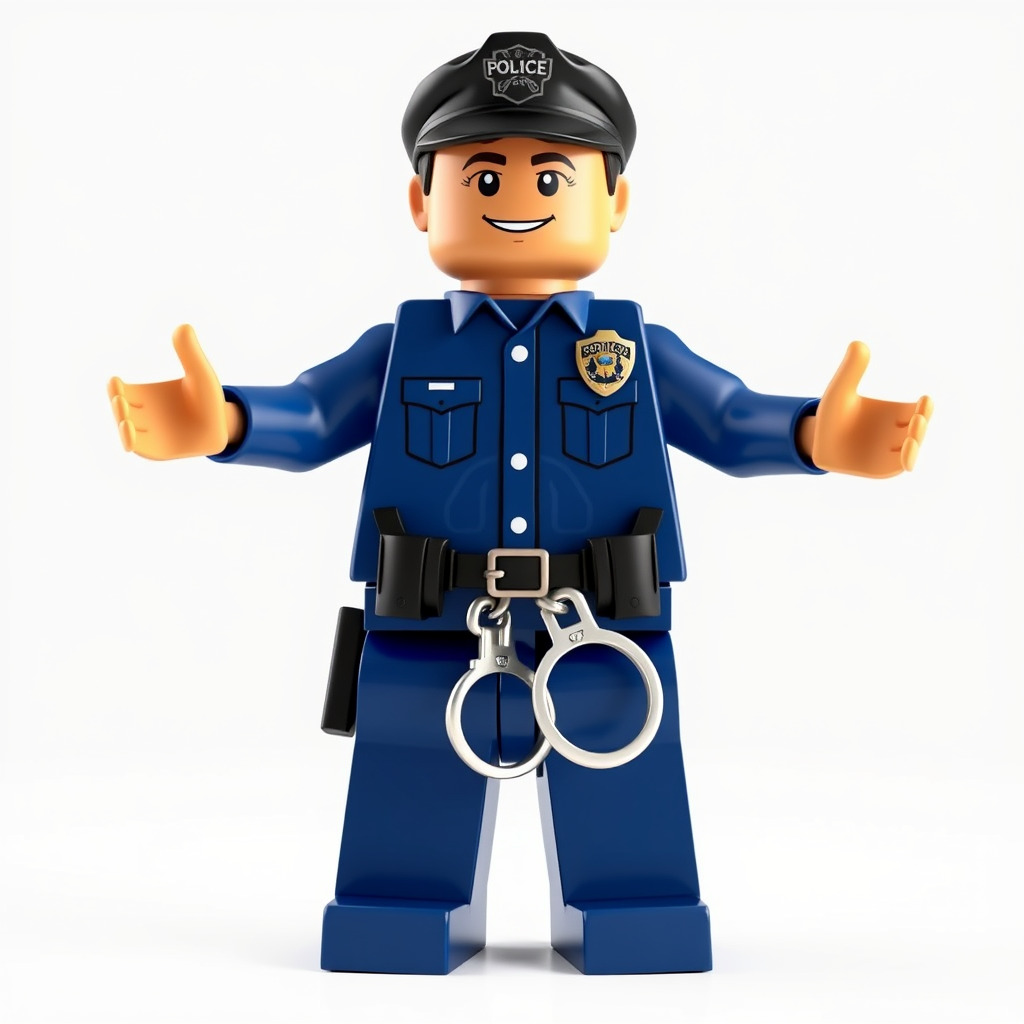 Cartoony Police Officer Rigged and Animated D Character Model Low-poly 3D model_2