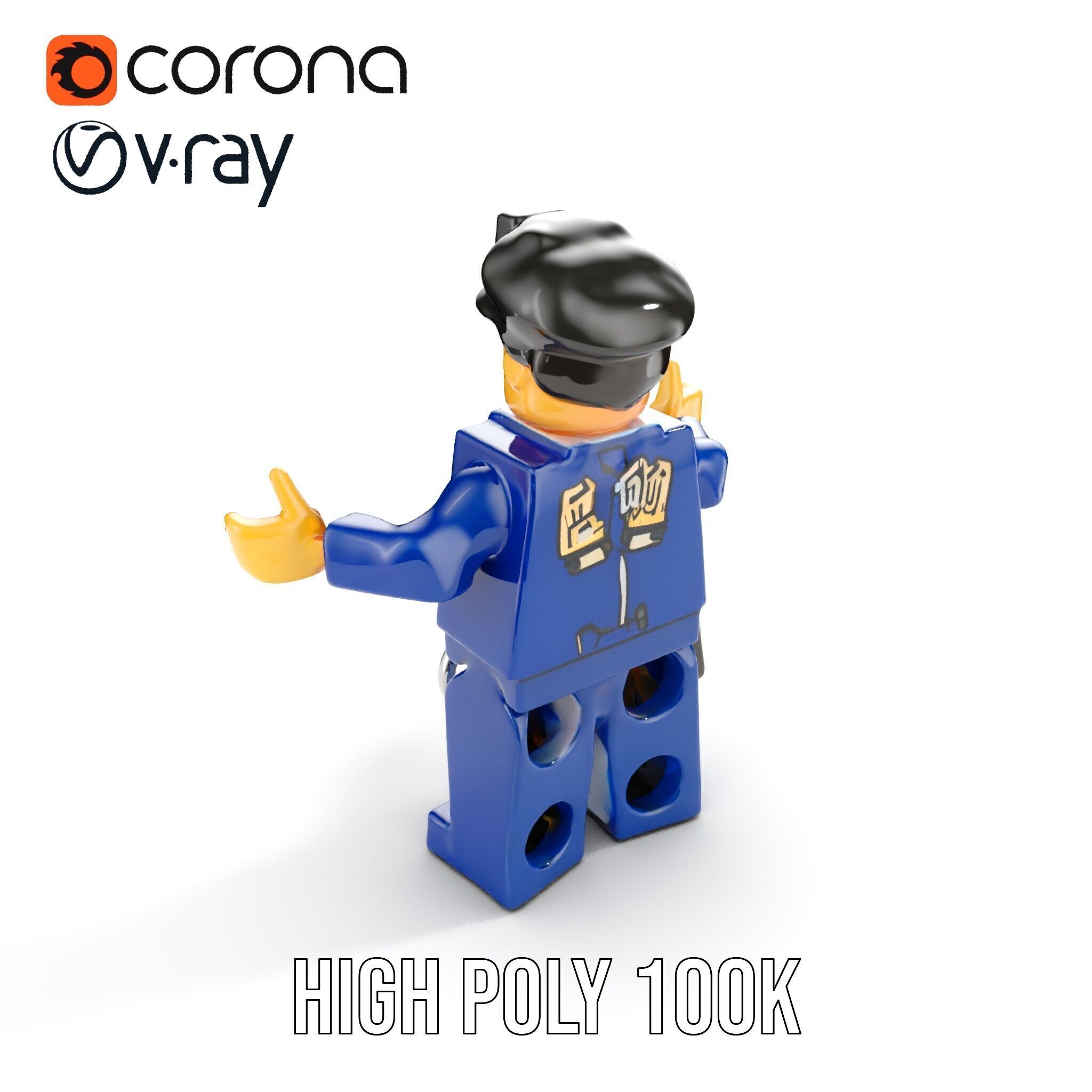 Cartoony Police Officer Rigged and Animated D Character Model Low-poly 3D model_27