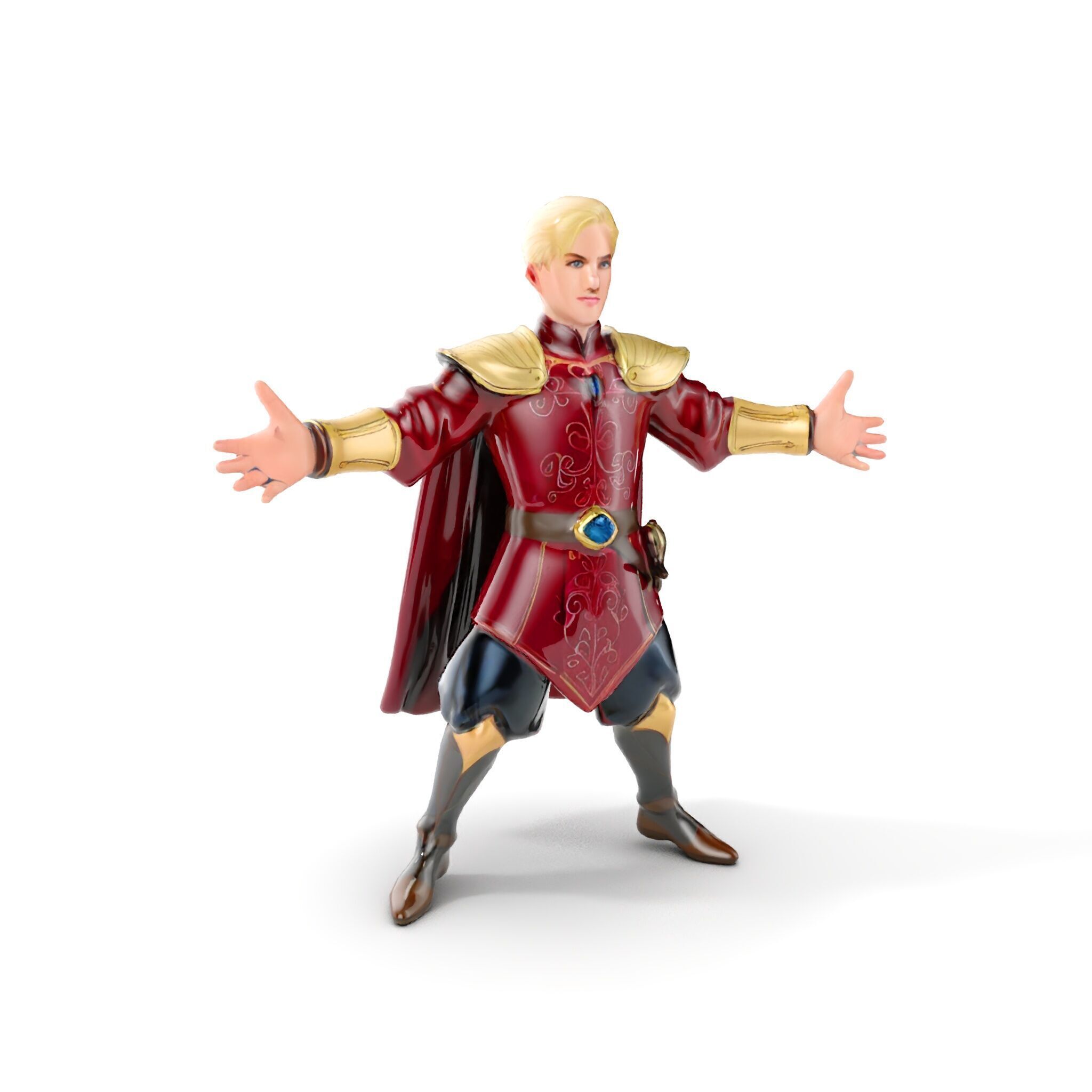 Regal Warrior Prince Rigged and Animated D Character Model Low-poly 3D model_15