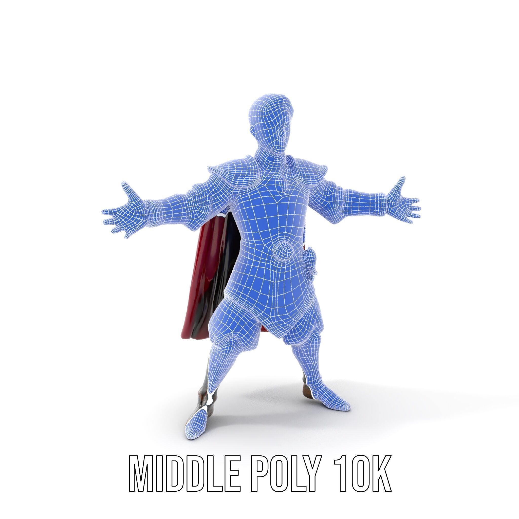 Regal Warrior Prince Rigged and Animated D Character Model Low-poly 3D model_28