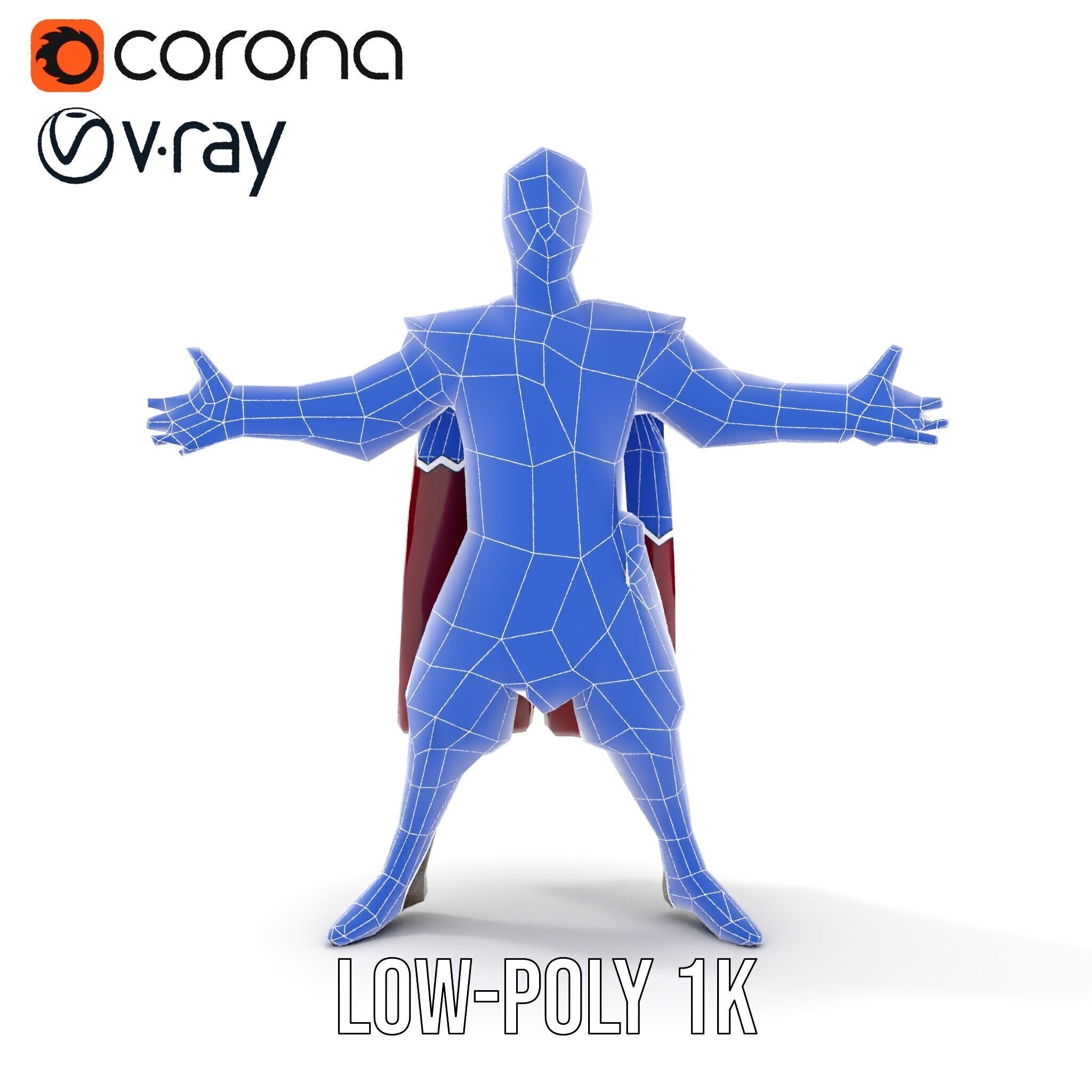 Regal Warrior Prince Rigged and Animated D Character Model Low-poly 3D model_32