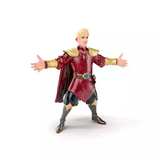 Regal Warrior Prince Rigged and Animated D Character Model Low-poly 3D model