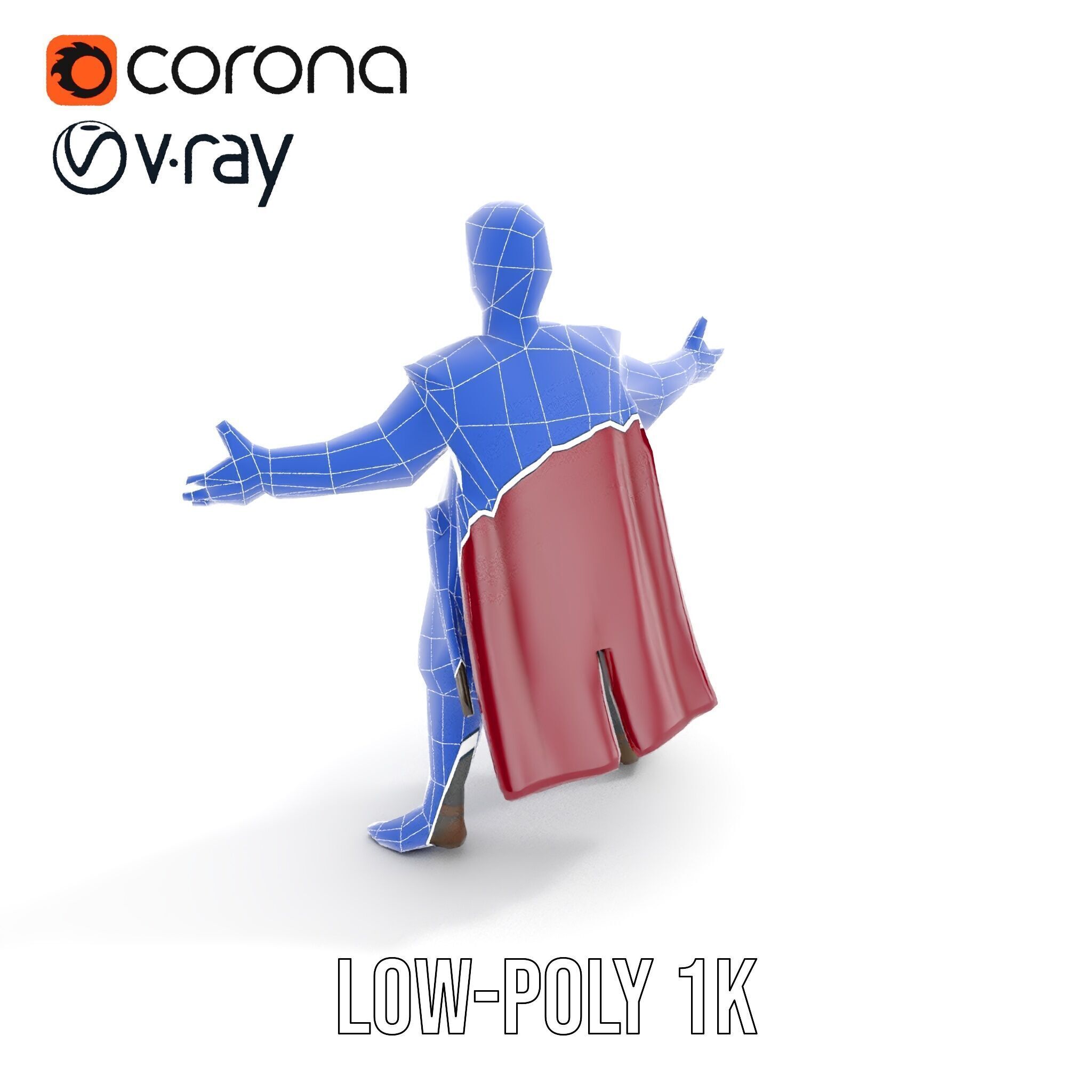 Regal Warrior Prince Rigged and Animated D Character Model Low-poly 3D model_16