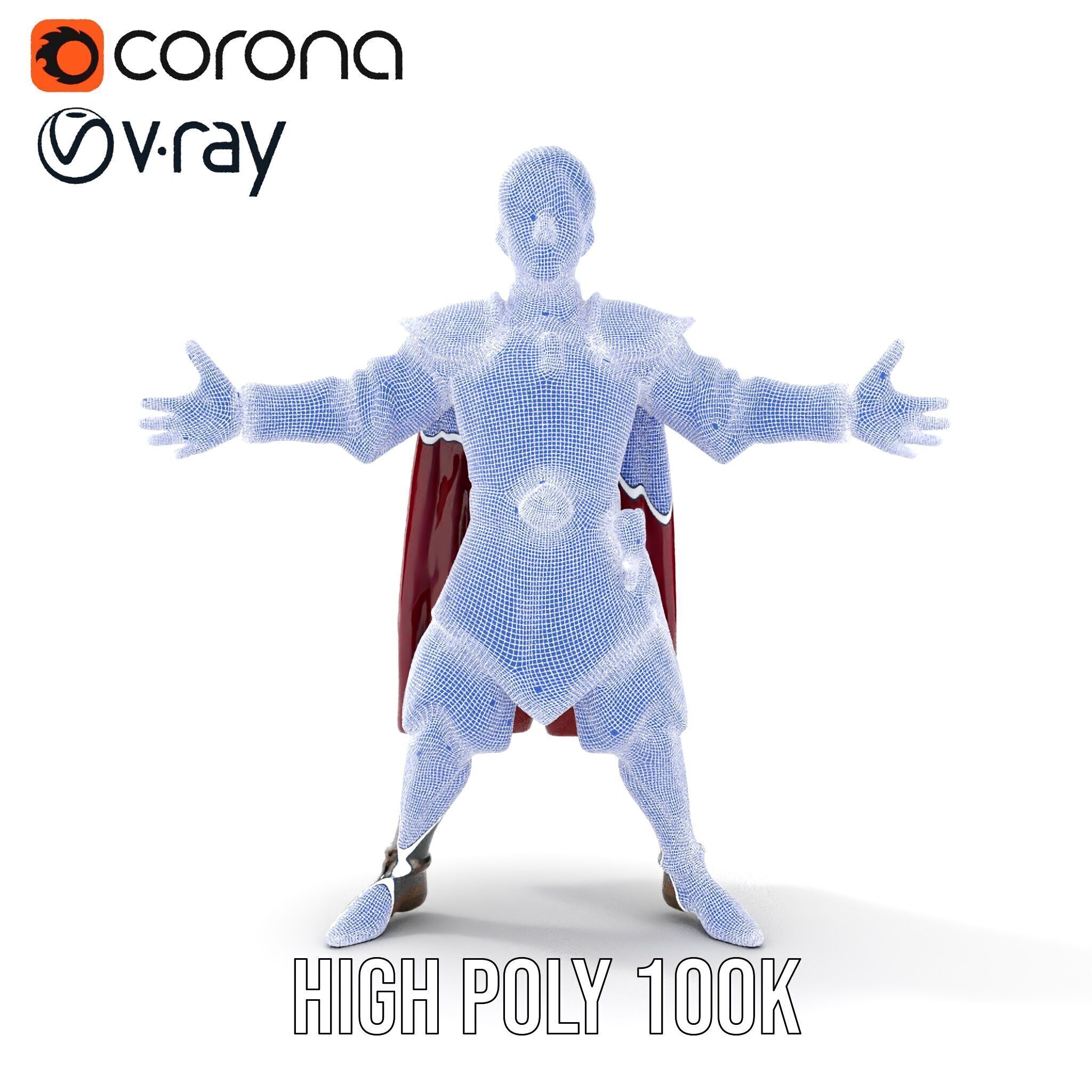 Regal Warrior Prince Rigged and Animated D Character Model Low-poly 3D model_27