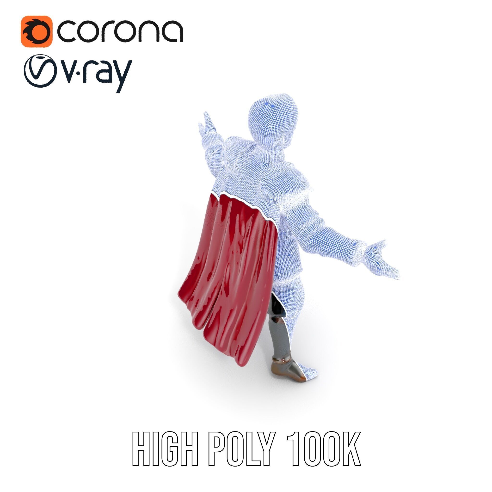 Regal Warrior Prince Rigged and Animated D Character Model Low-poly 3D model_36