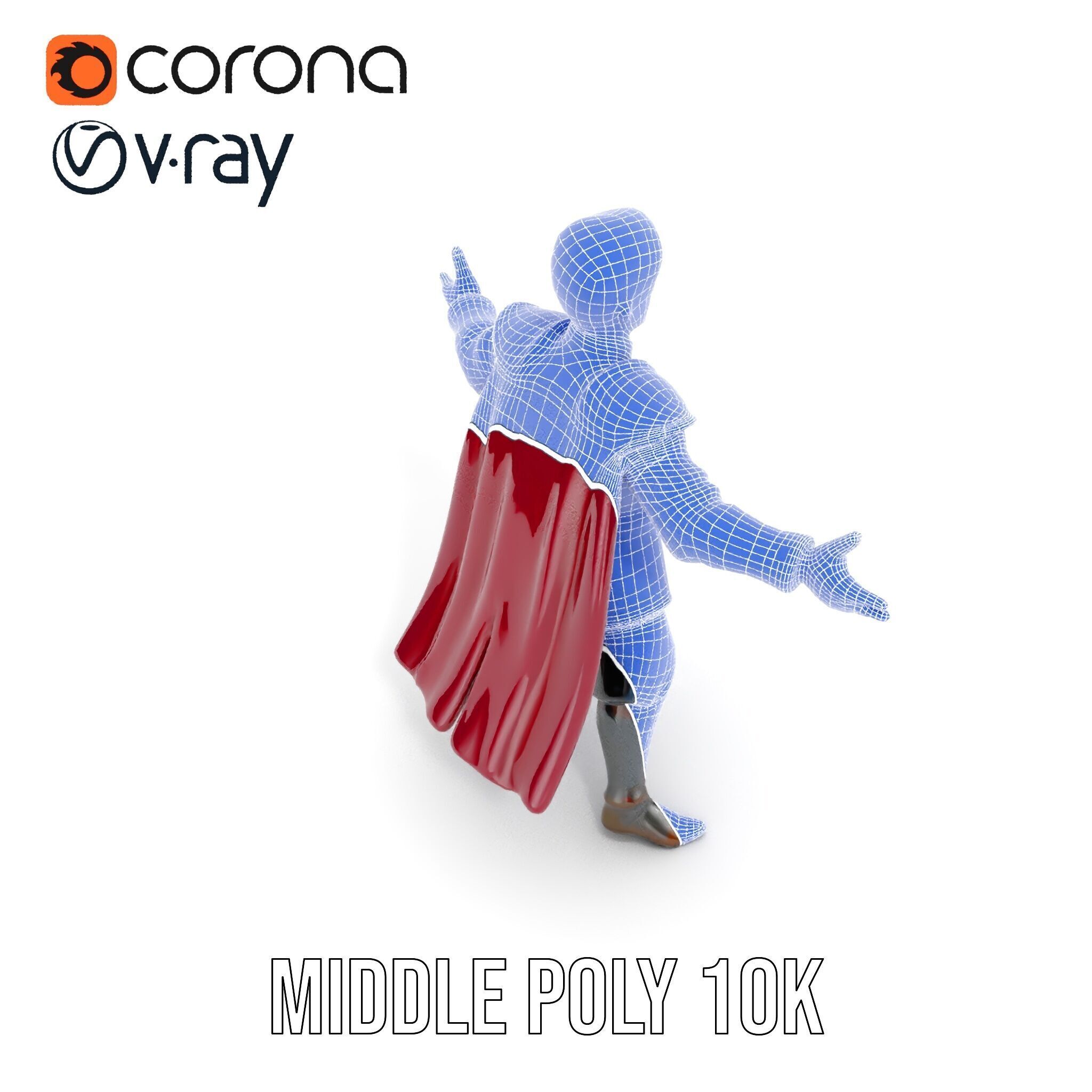 Regal Warrior Prince Rigged and Animated D Character Model Low-poly 3D model_23