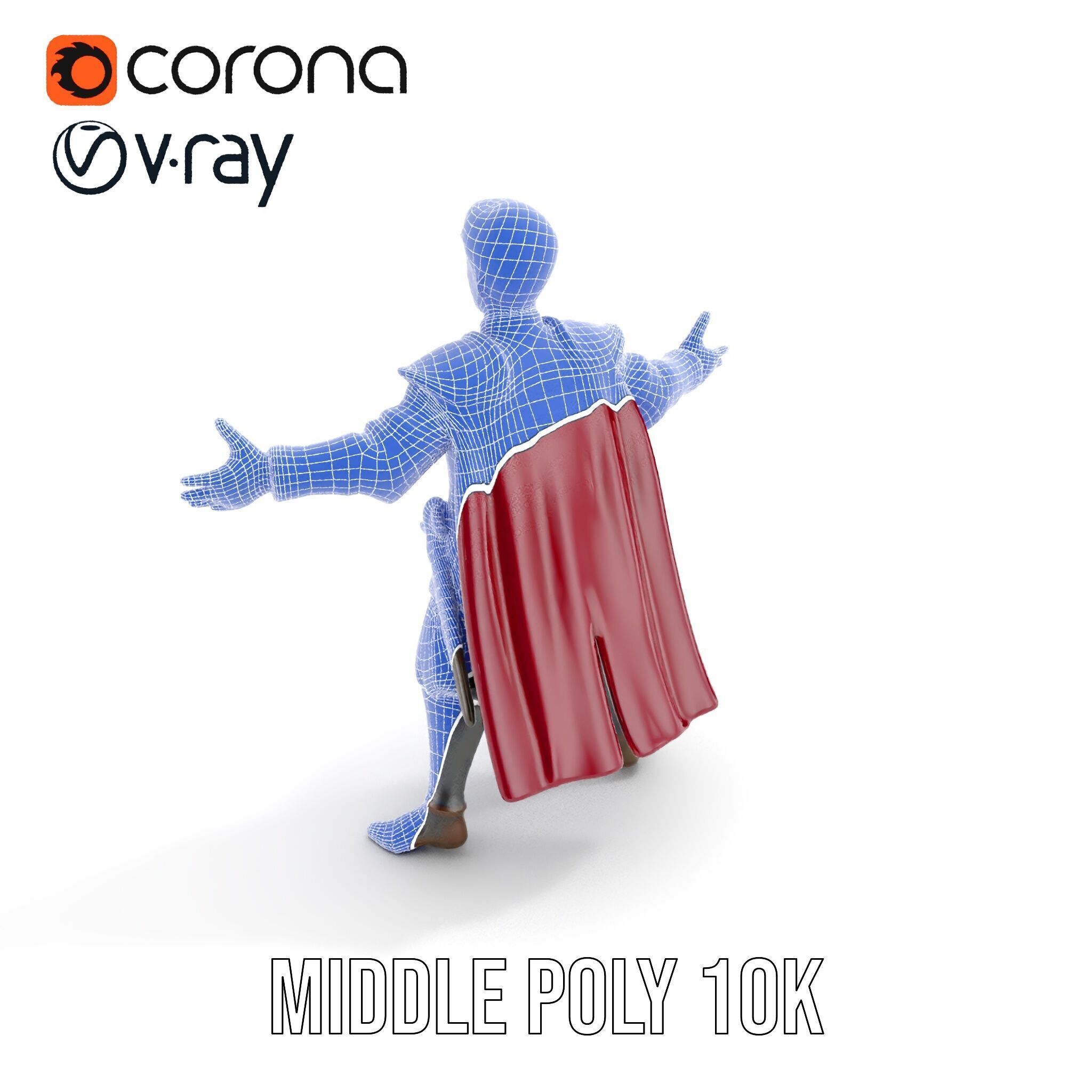 Regal Warrior Prince Rigged and Animated D Character Model Low-poly 3D model_20