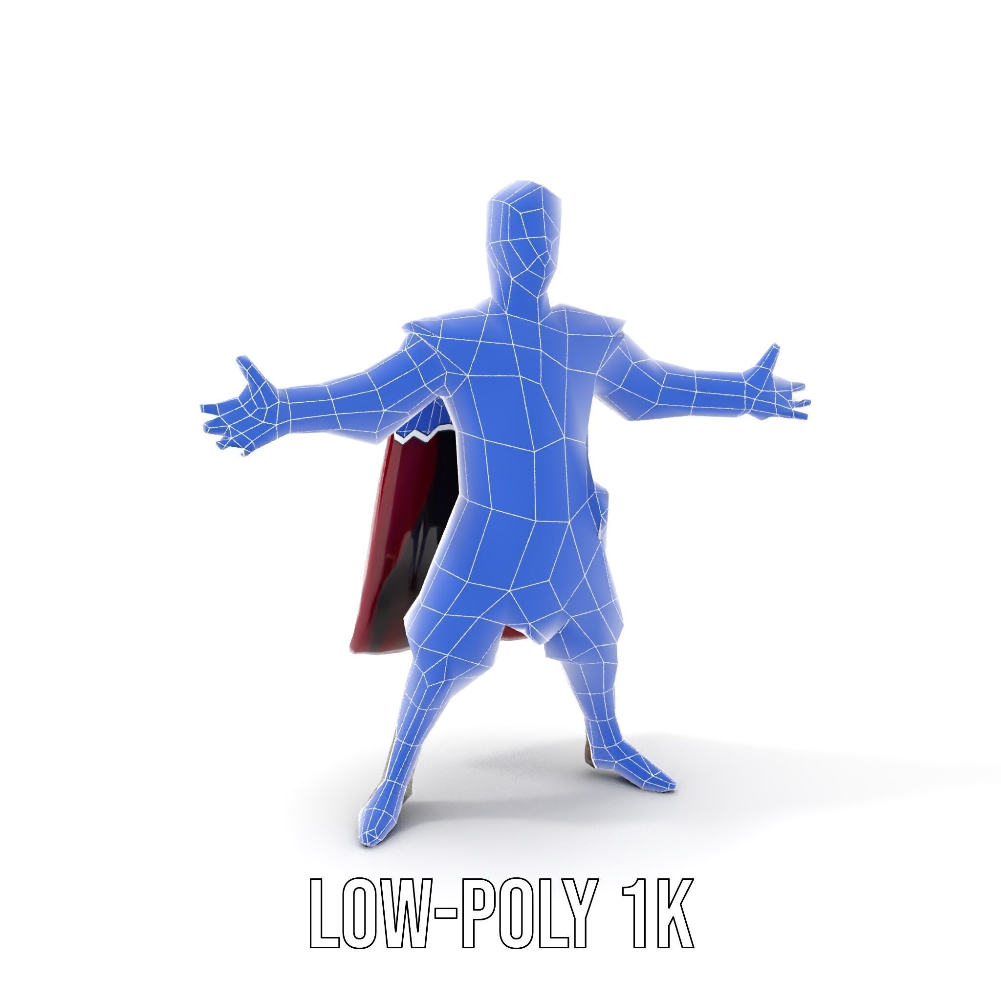 Regal Warrior Prince Rigged and Animated D Character Model Low-poly 3D model_29