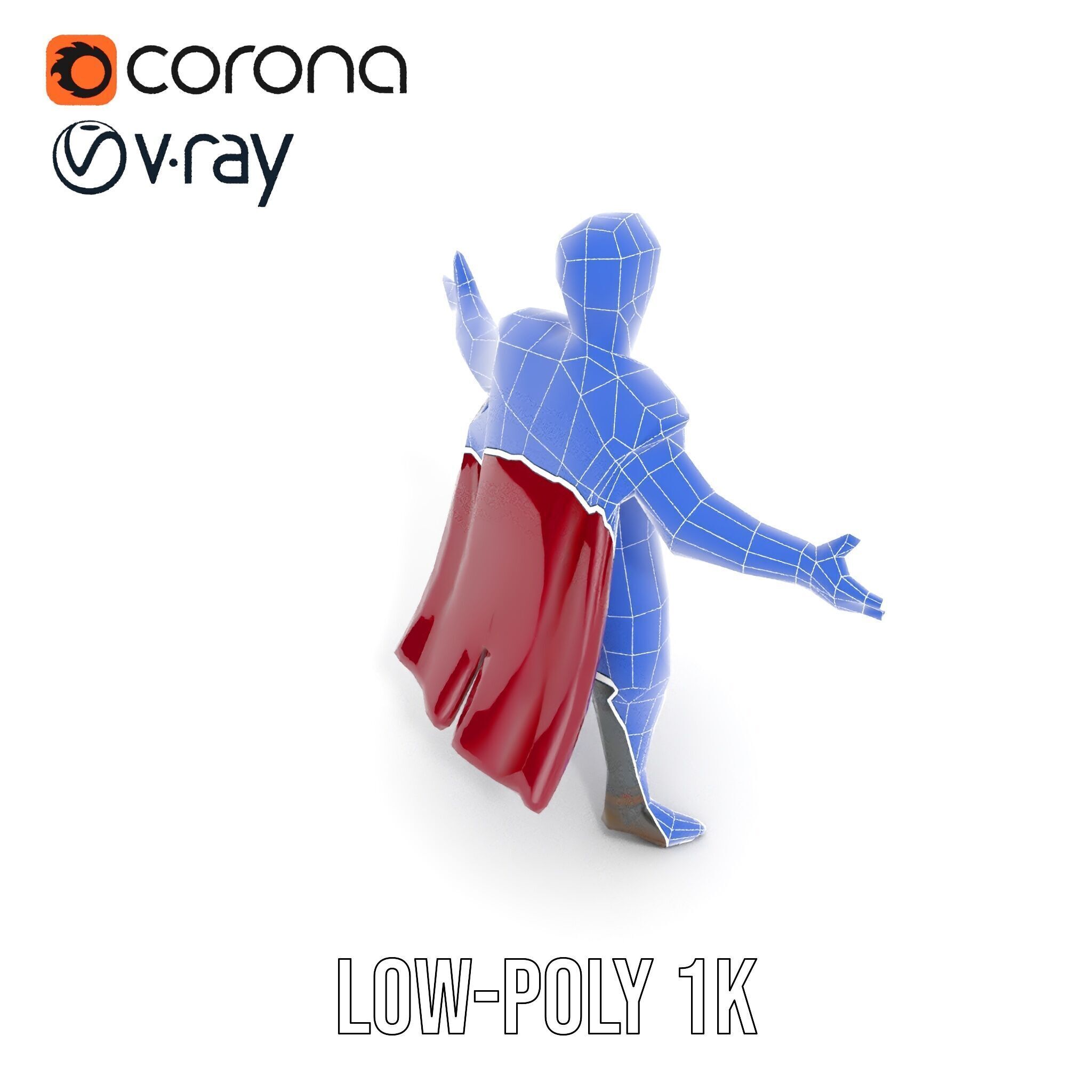 Regal Warrior Prince Rigged and Animated D Character Model Low-poly 3D model_10