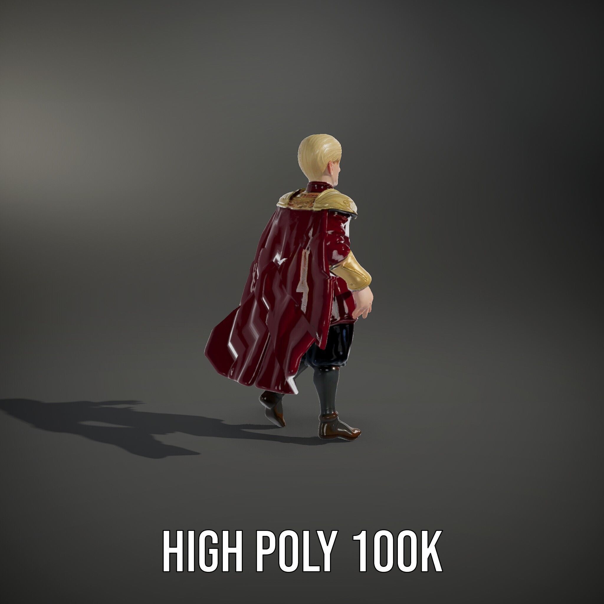 Regal Warrior Prince Rigged and Animated D Character Model Low-poly 3D model_8