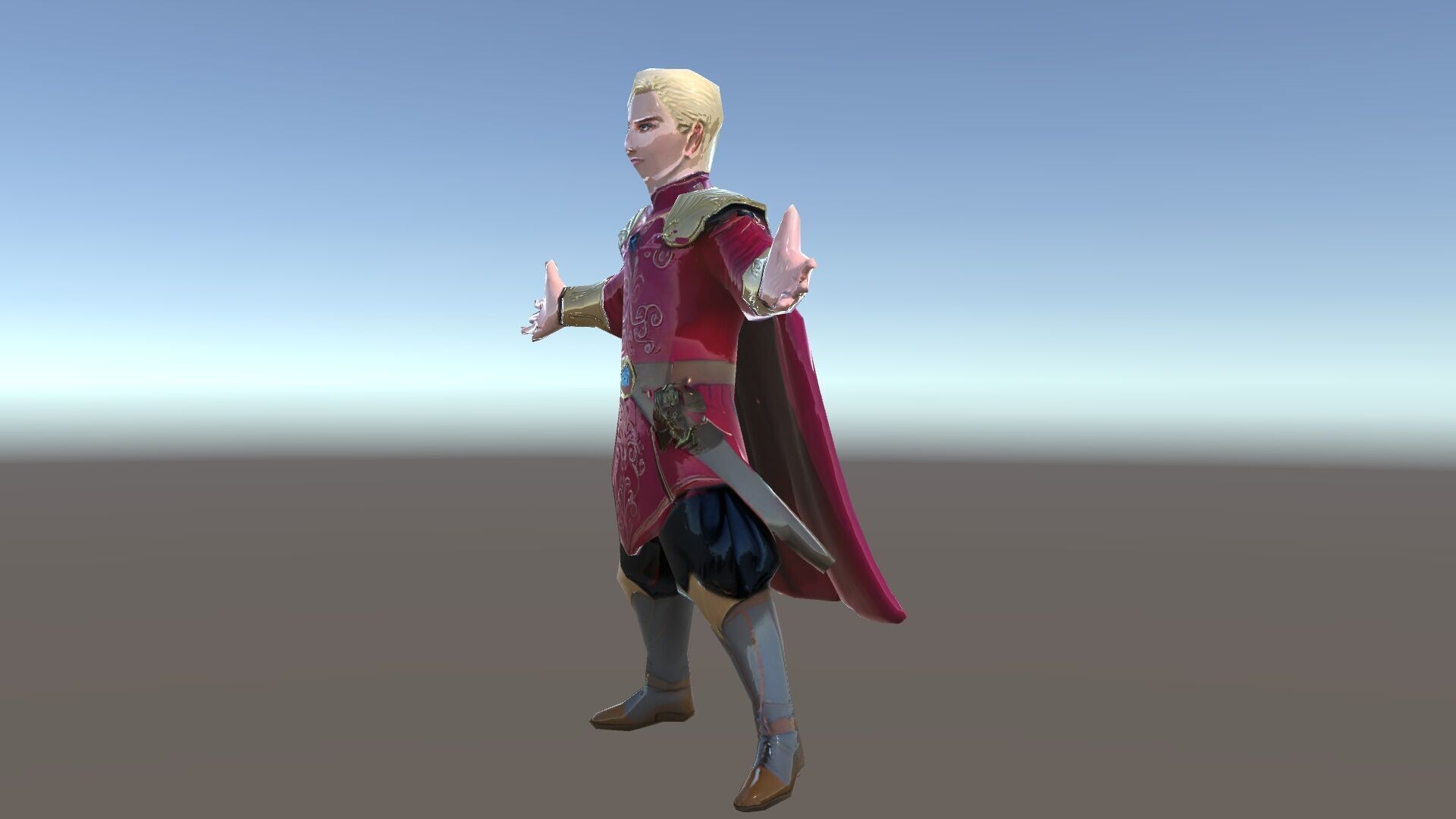Regal Warrior Prince Rigged and Animated D Character Model Low-poly 3D model_35