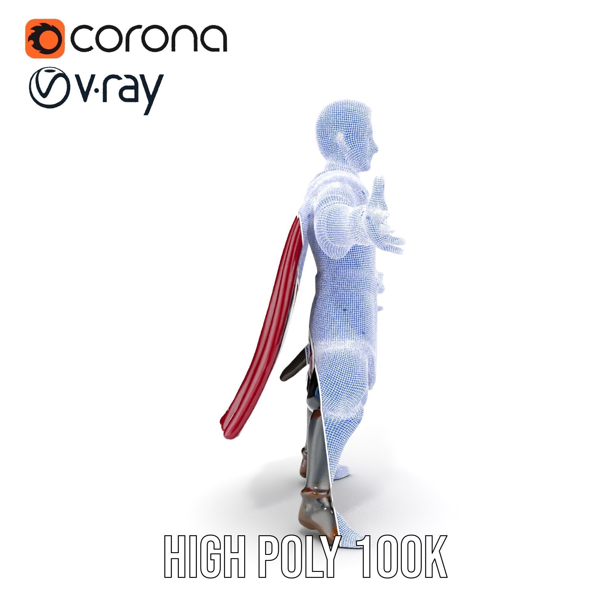 Regal Warrior Prince Rigged and Animated D Character Model Low-poly 3D model_38