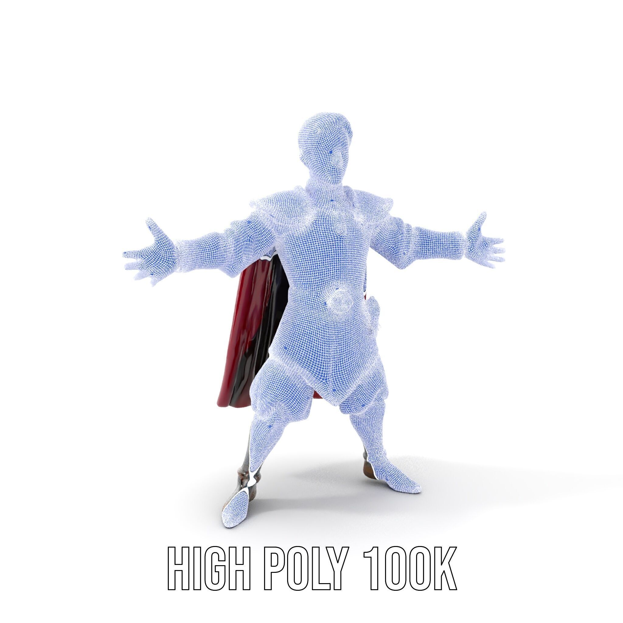 Regal Warrior Prince Rigged and Animated D Character Model Low-poly 3D model_4