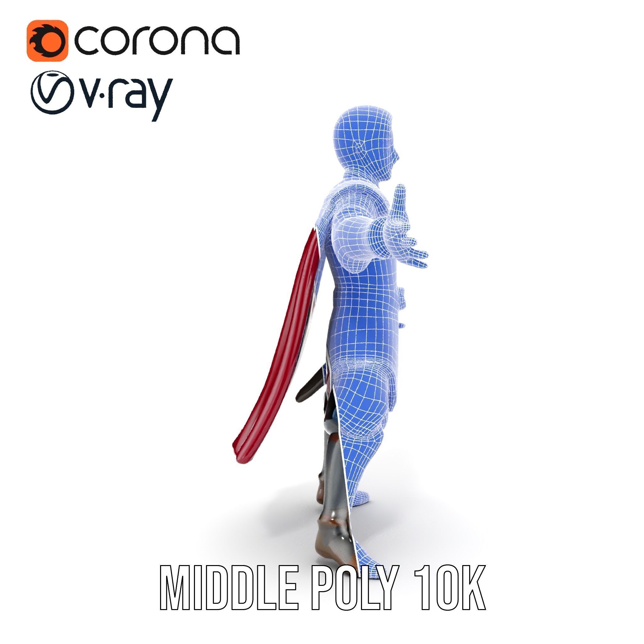 Regal Warrior Prince Rigged and Animated D Character Model Low-poly 3D model_37