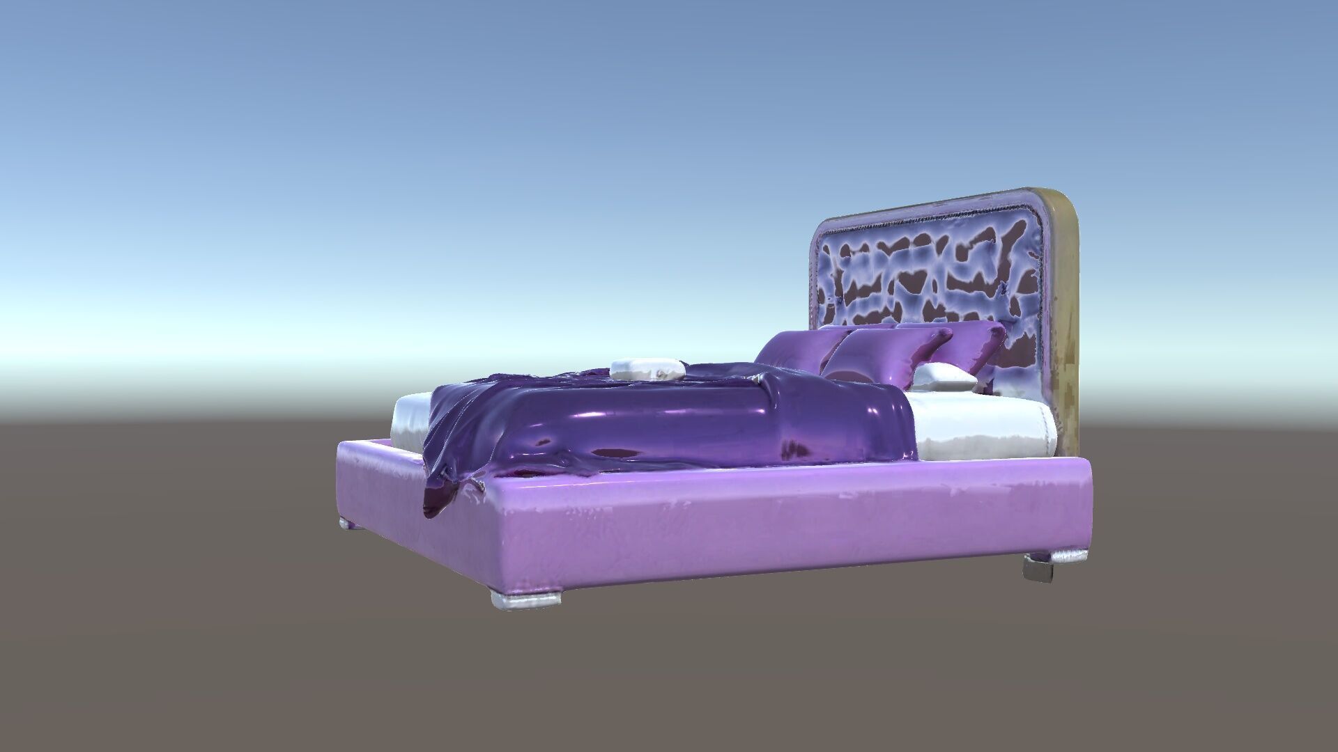 Luxurious Purple Bed Model Pack for Interior Design Low-poly 3D model_5