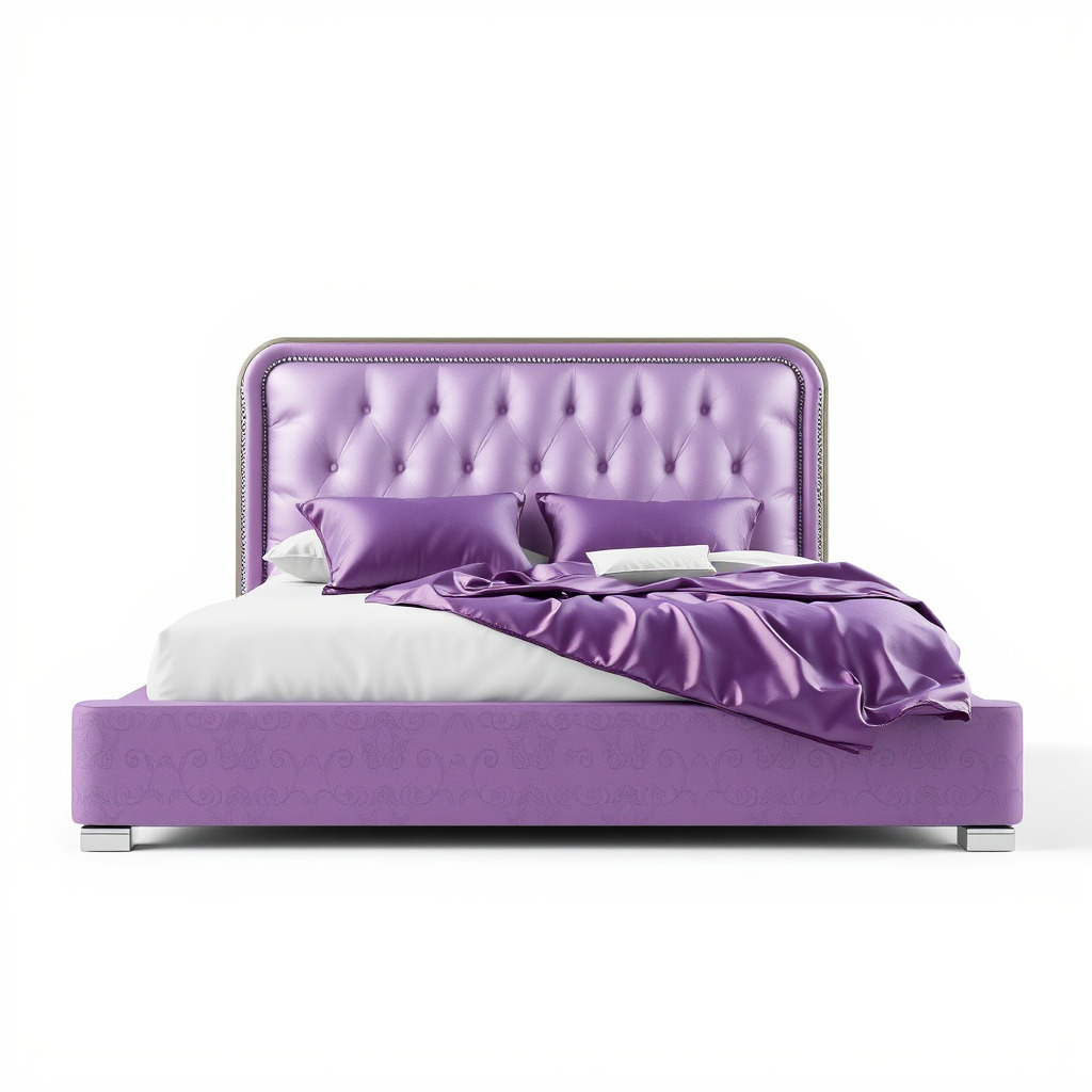 Luxurious Purple Bed Model Pack for Interior Design Low-poly 3D model_2