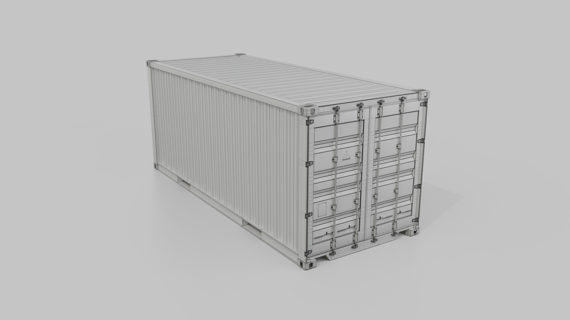 20ft Shipping Container - Customizable - Interior and Exterior Low-poly 3D model_18